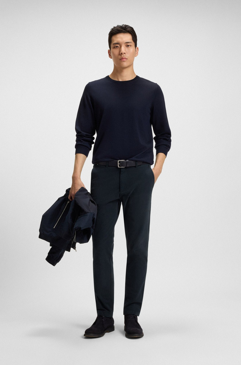 BOSS SLIM-FIT TROUSERS IN STRETCH-COTTON TWILL outlook