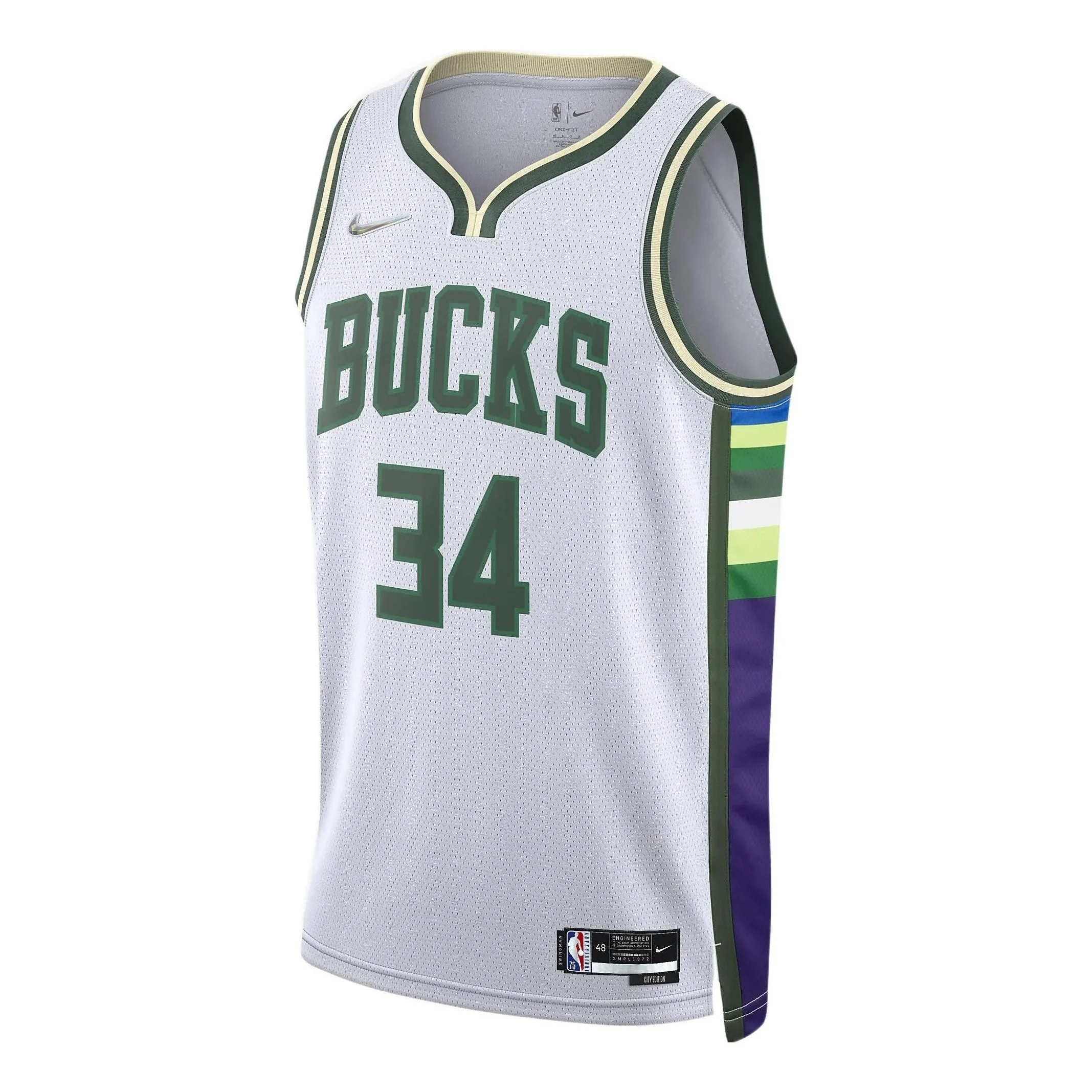 Nike Dri-FIT NBA Basketball Sports Milwaukee Bucks Giannis No.34 Vest 'White' DB4035-100 - 1