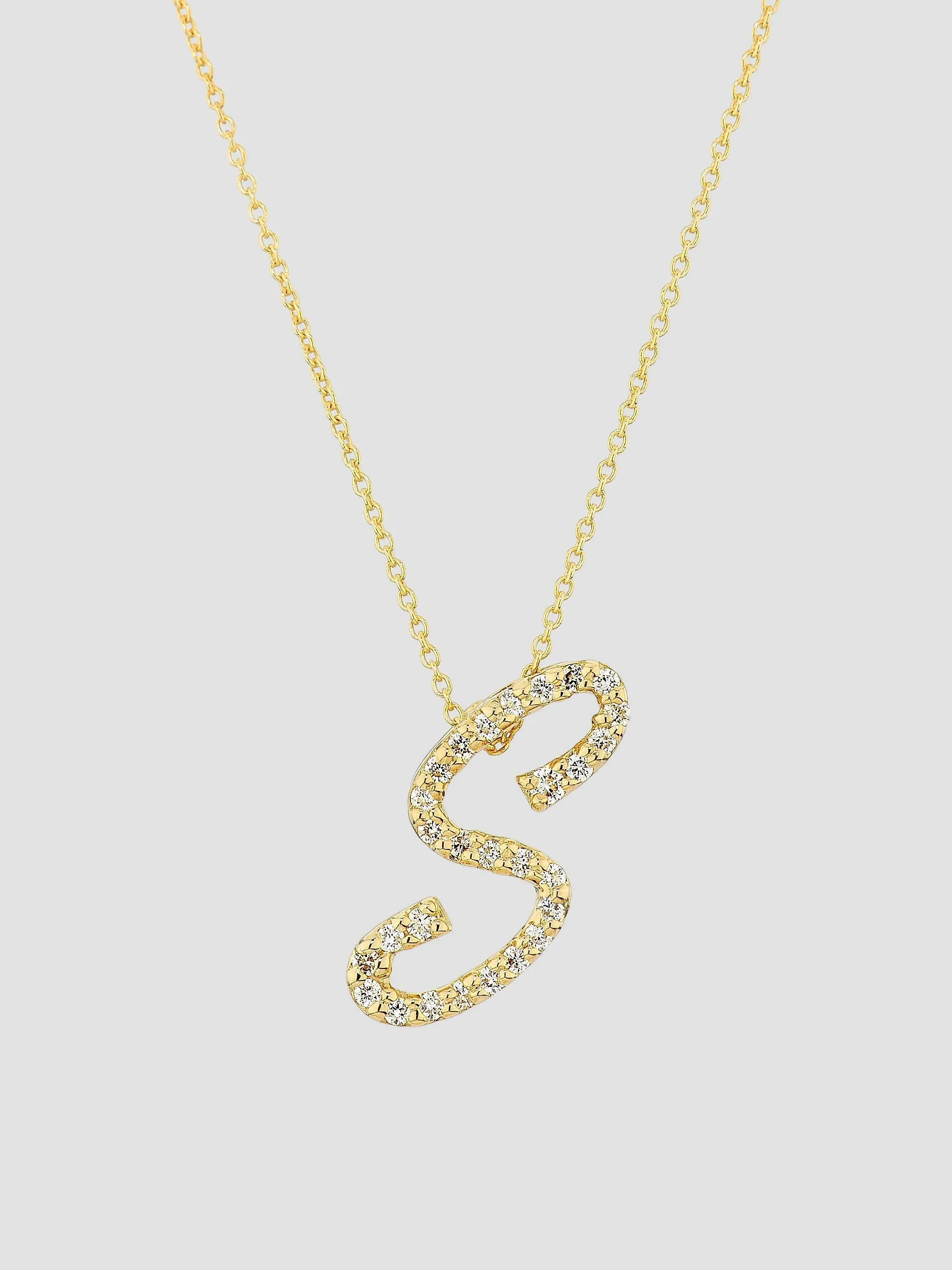 Women's Tiny Treasures Script Initial 18K Yellow Gold, Ruby & 0.24-0.34 TCW Diamond Pendant Necklace - 1