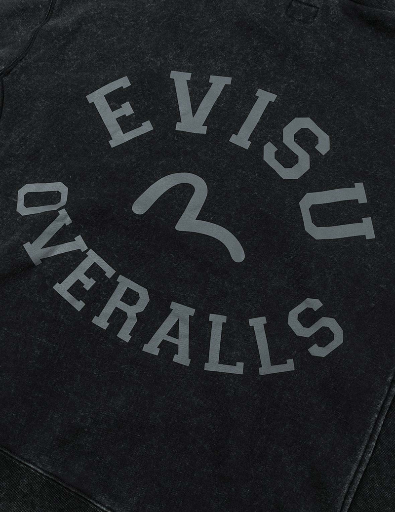 Washed Seagull and Logo Print Relax Fit Hoodie 7