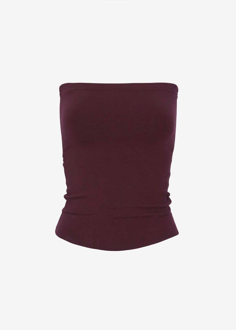 Solrae Tube Top - Burgundy 1