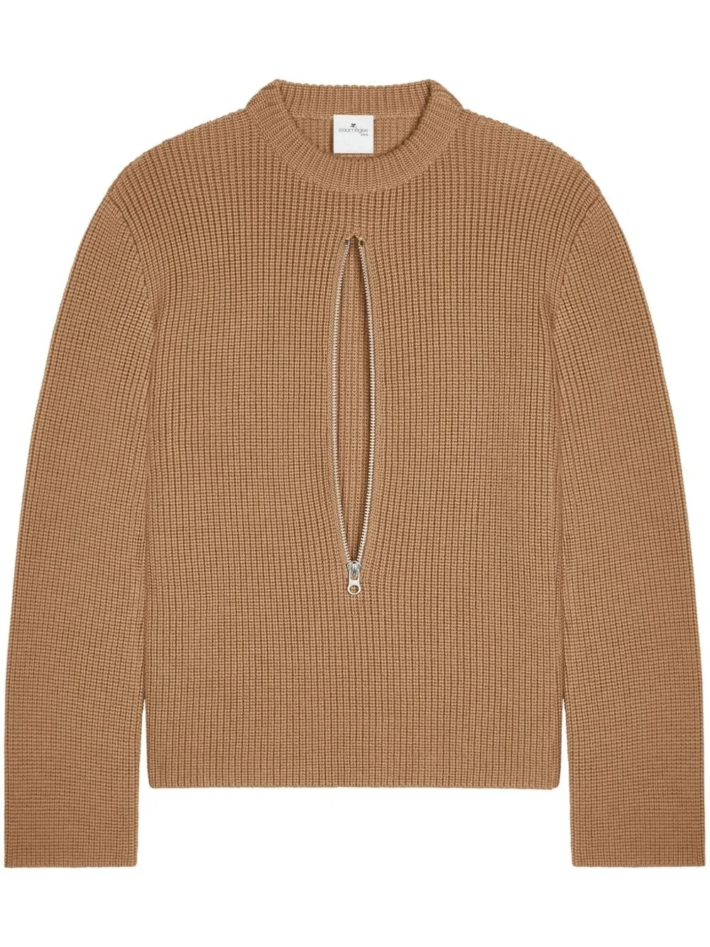 zip-detailing wool sweater - 1