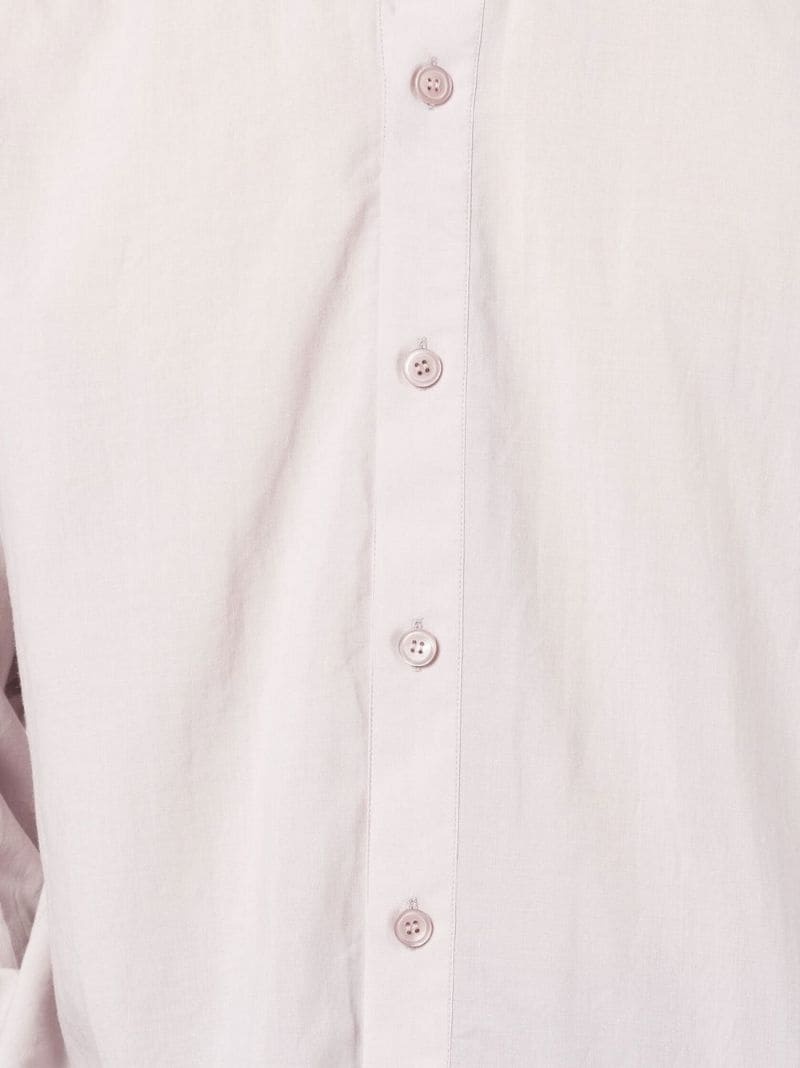 Ramie band-collar button-up shirt - 5