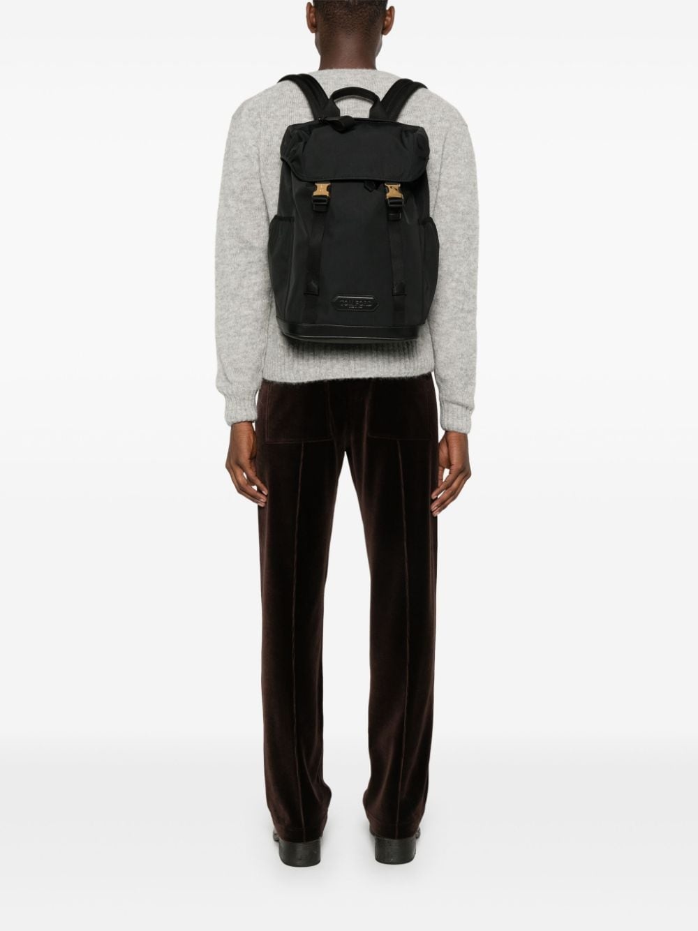 buckle-straps drawstring backpack - 2