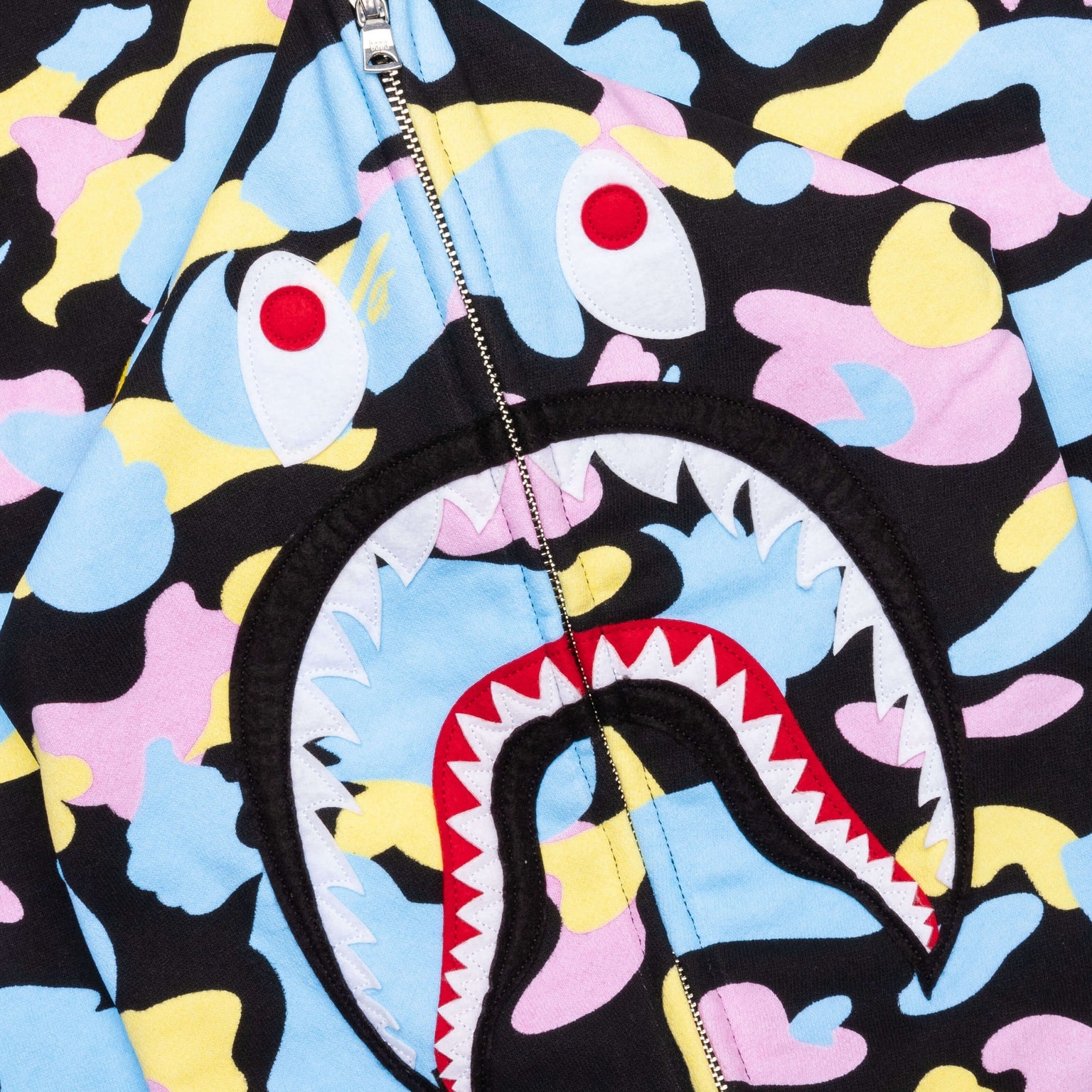 NEW MULTI CAMO 2ND SHARK FULL ZIP HOODIE - BLACK - 3