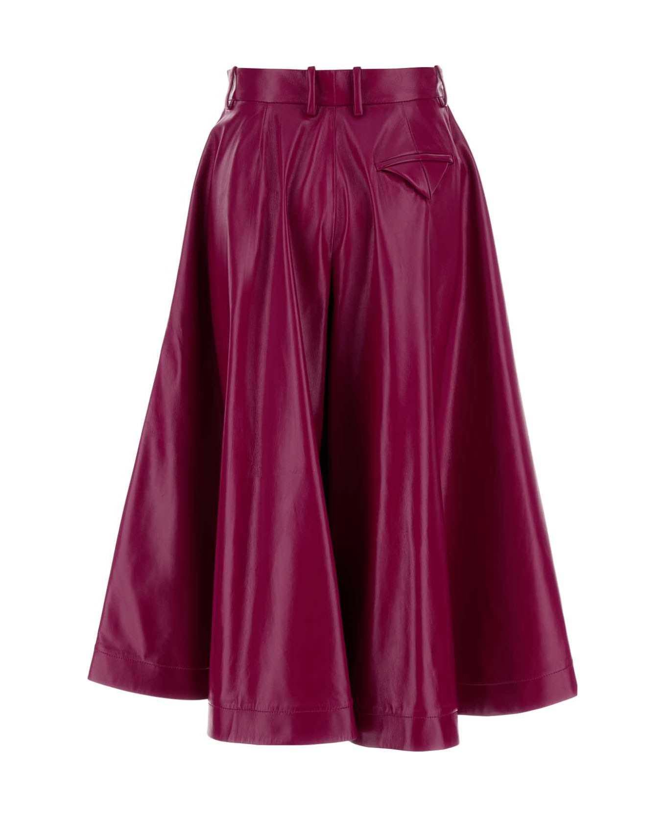 Fuchsia Leather Bermuda Shorts - 2