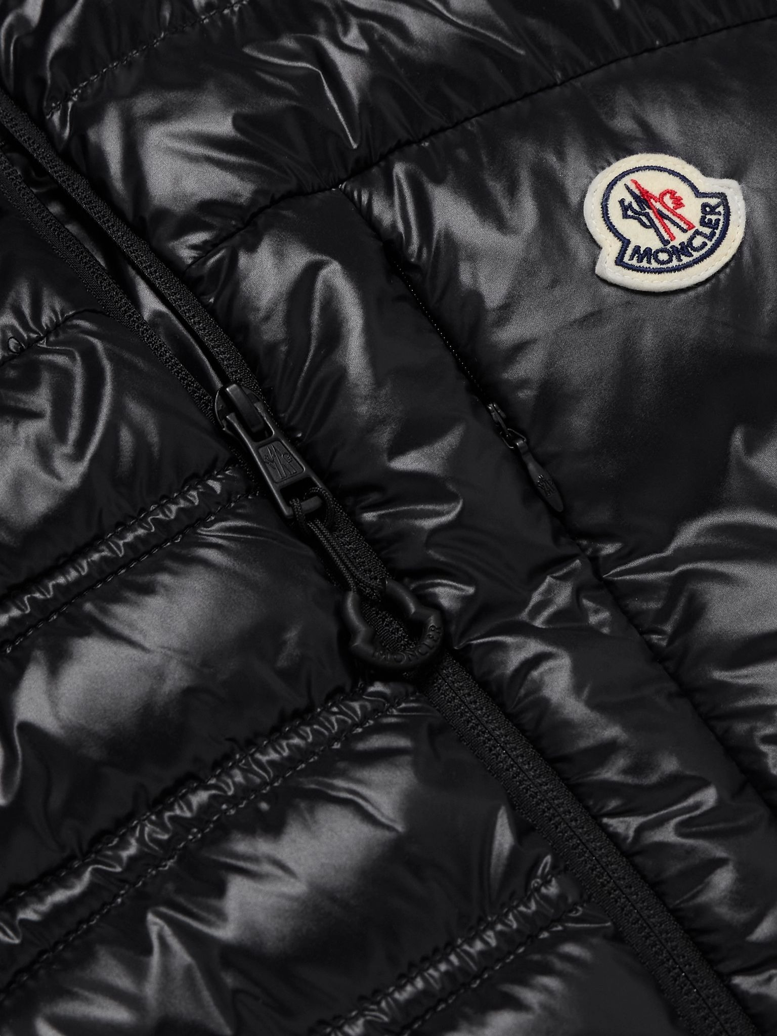 Logo-Appliquéd Quilted Nylon Laqué Down Jacket Black - 4
