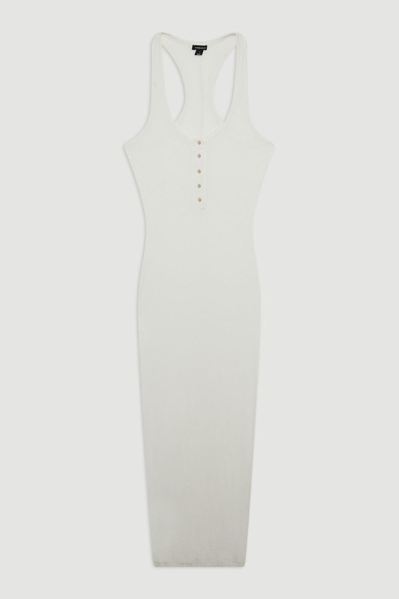 Lux Viscose Rib Jersey Racer Back Midi Dress 1