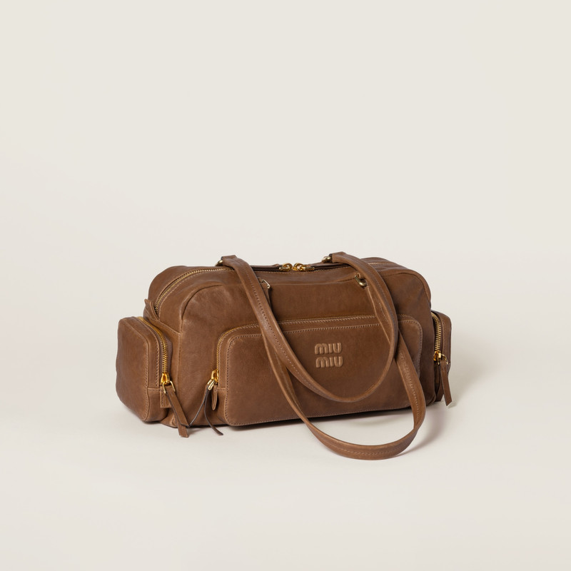 Miu Miu Pocket washed nappa leather bag outlook