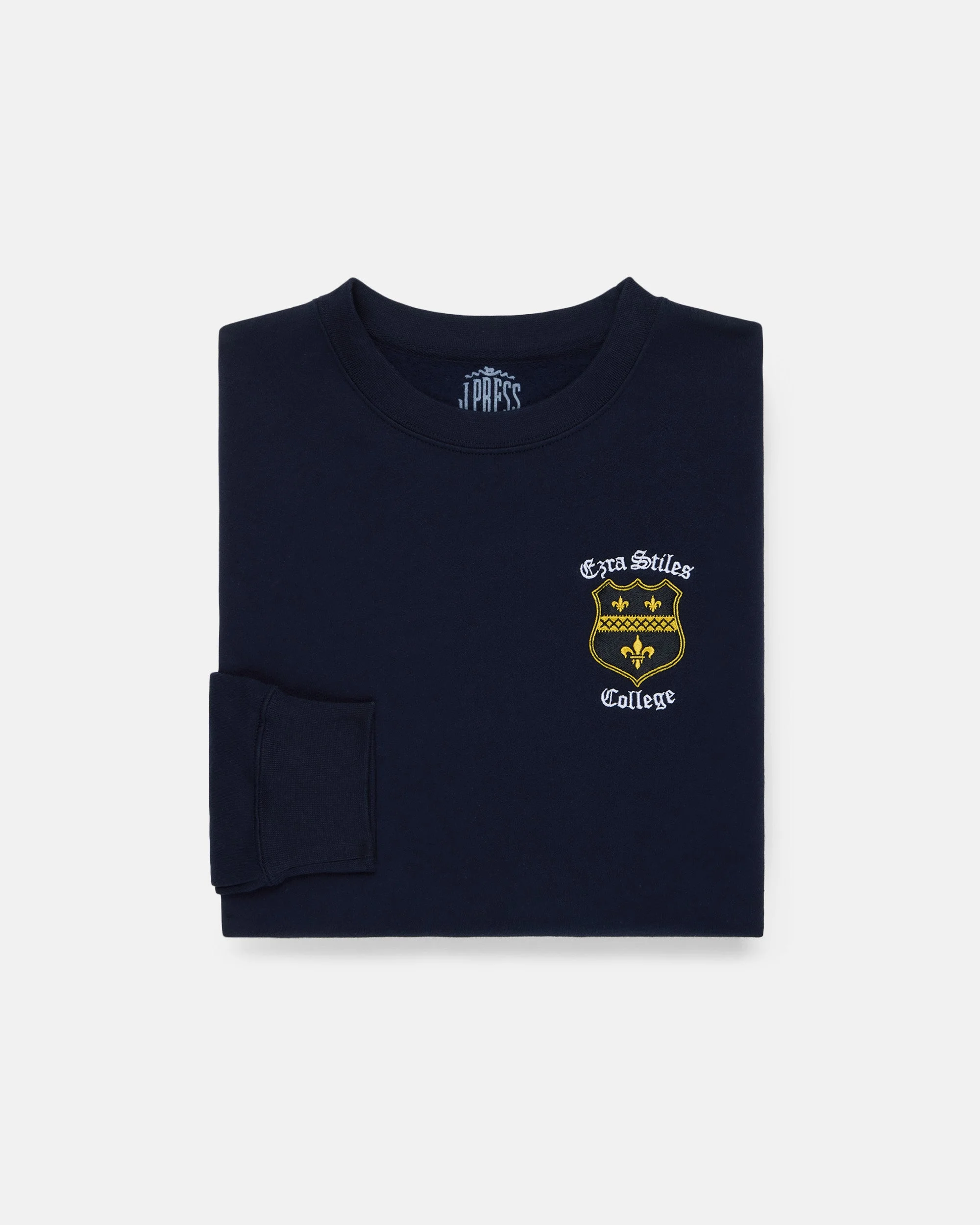 NAVY COTTON CREWNECK SWEATSHIRT EZRA STILES - 1