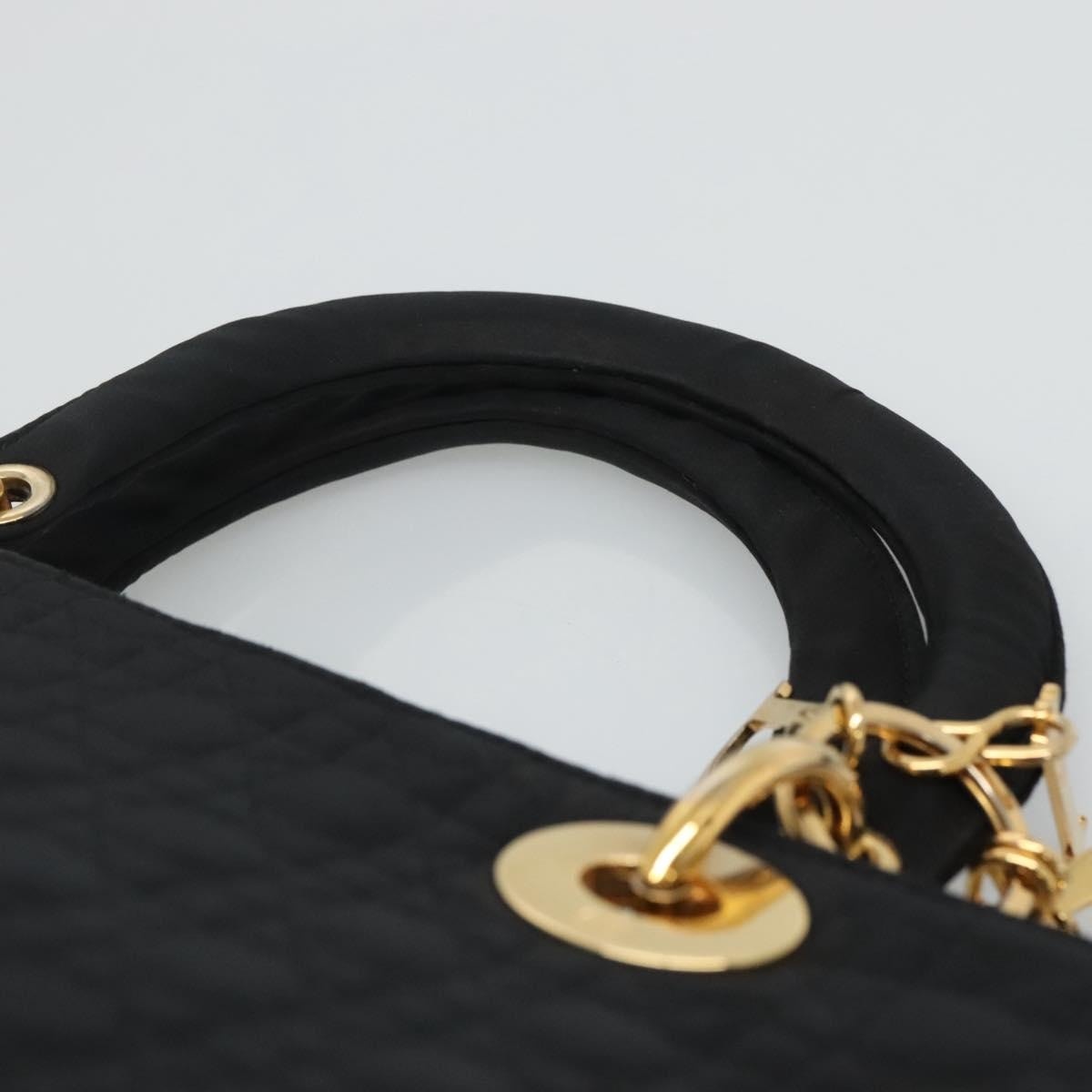 DIOR Canage Hand Bag Nylon Black Gold - 8