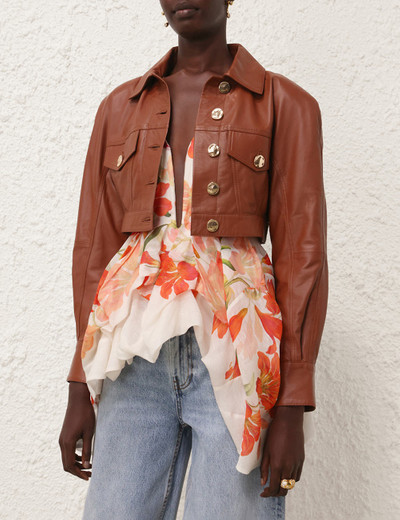 Zimmermann TRANQUILLITY LEATHER JACKET outlook