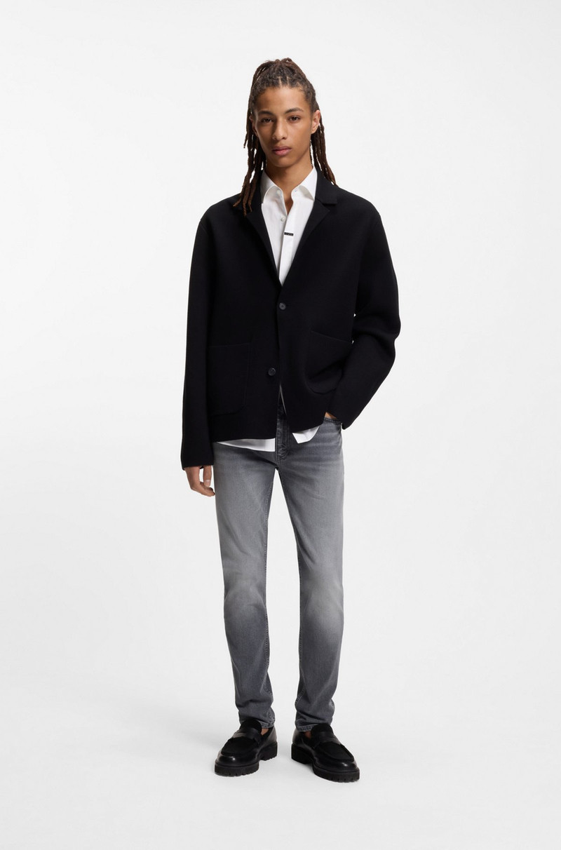 HUGO GREY EXTRA-SLIM-FIT JEANS IN STRETCH DENIM outlook