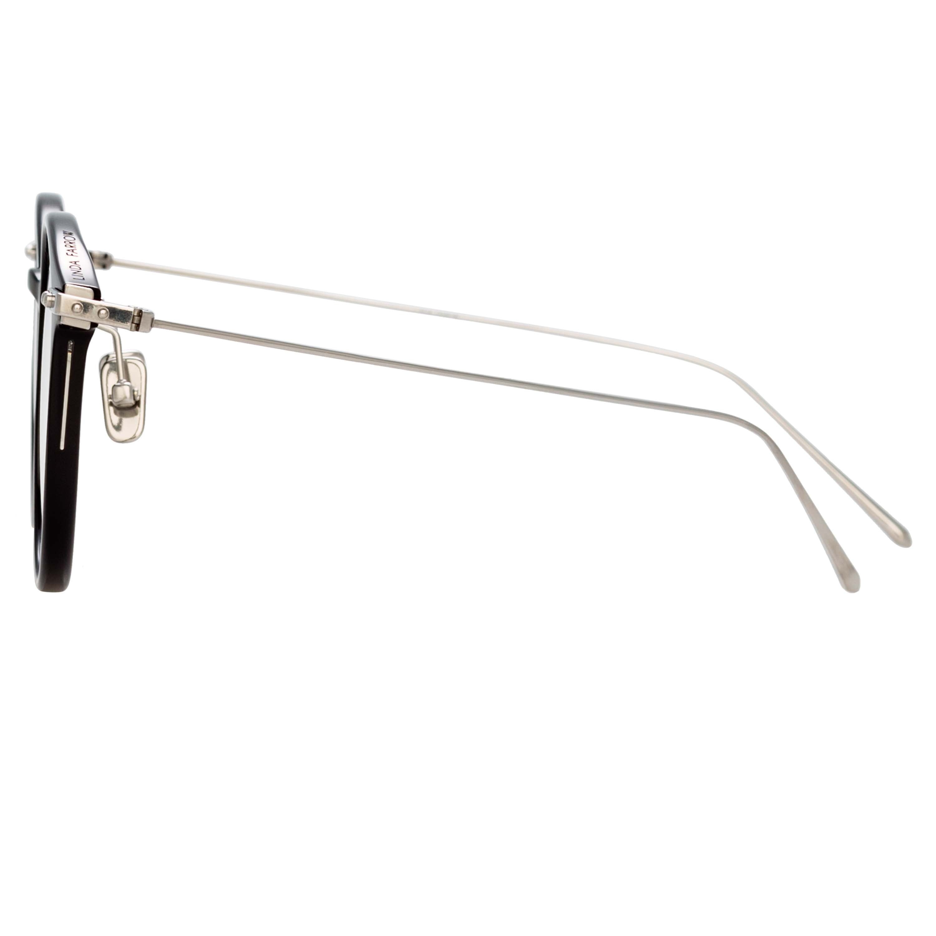 Gray Optical Frame in Black (Asian Fit) - 3