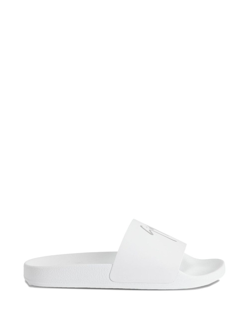 Brett logo-embellished leather slides 4