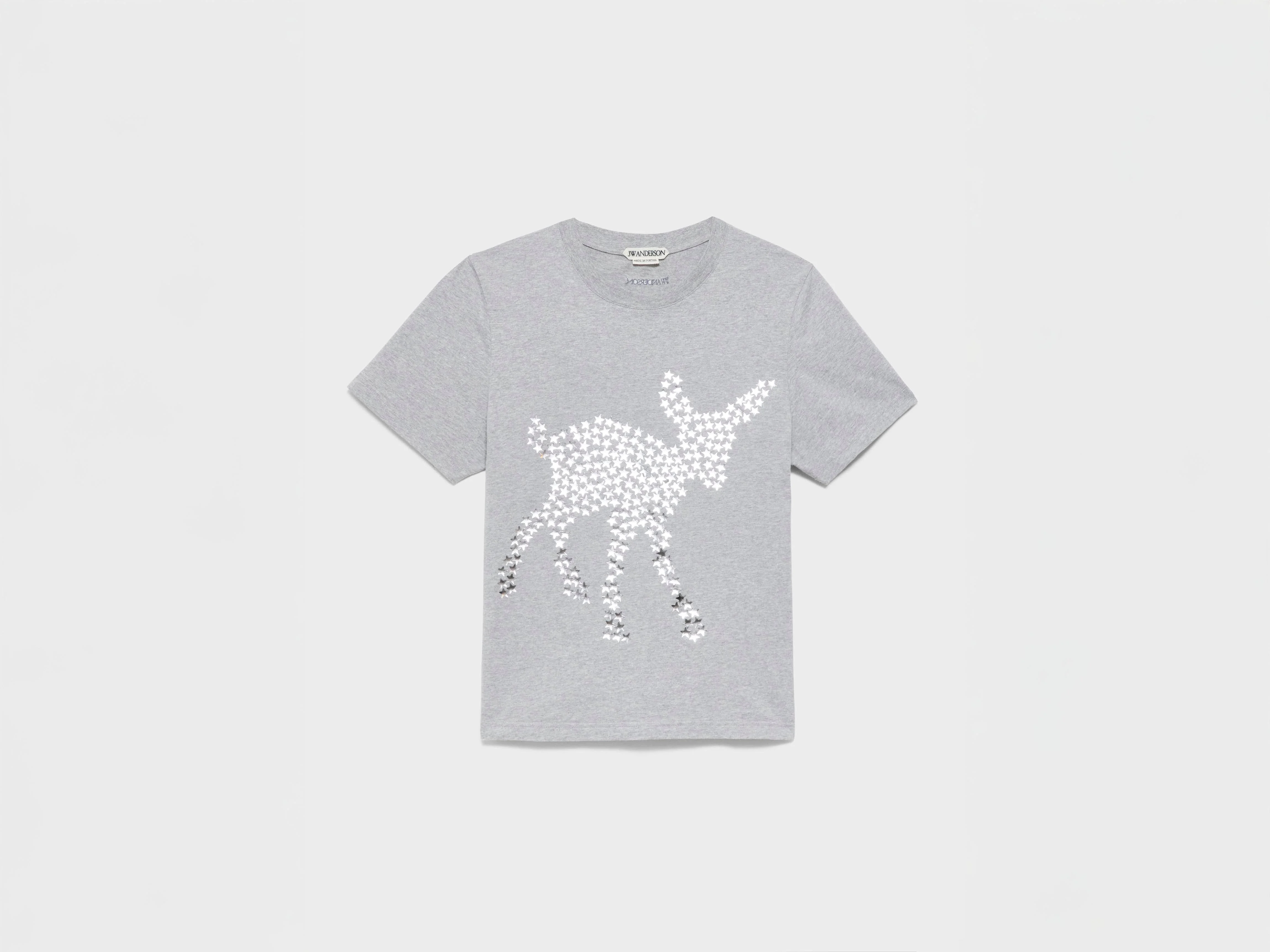 WOMENS ANIMAL STARS GRAPHIC PRINT T-SHIRT IN MID GREY MELANGE - 1