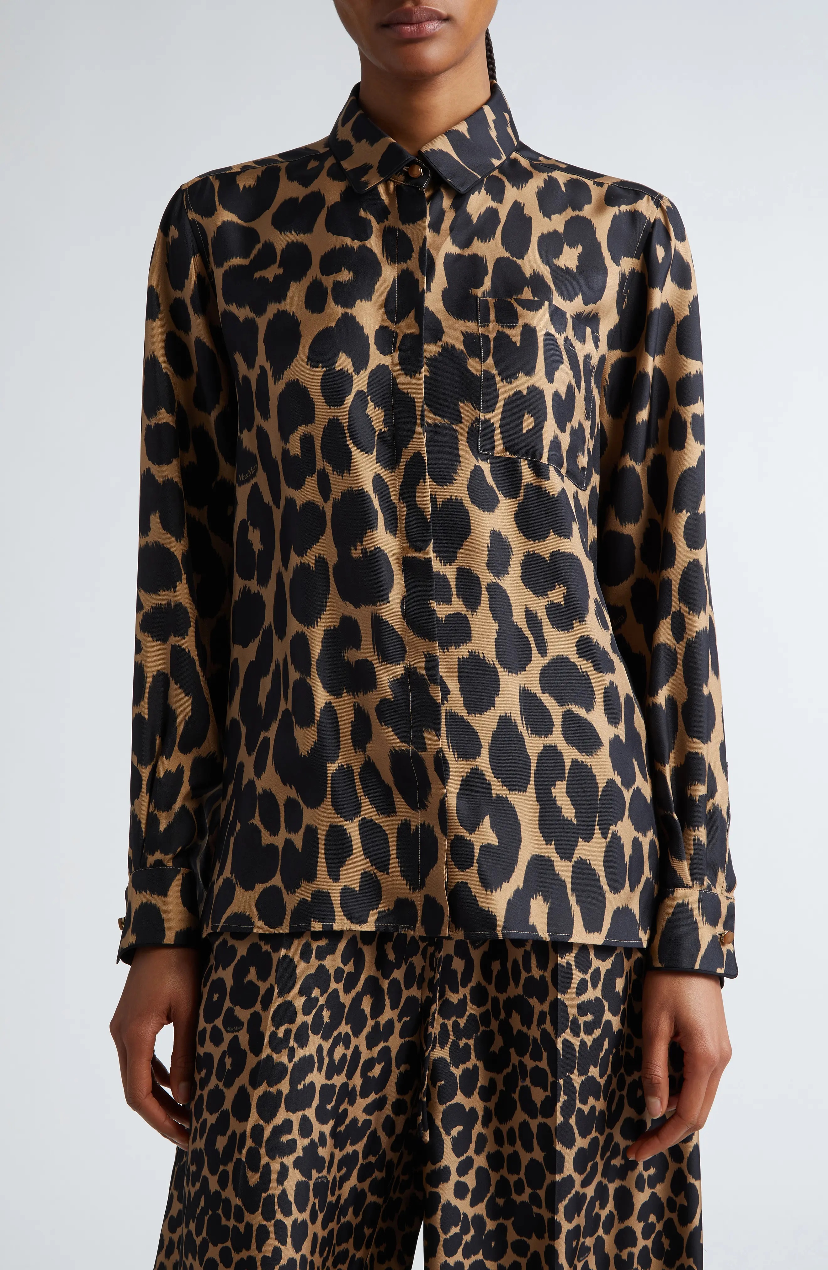 Etna Leopard print Silk Button-Up Shirt - 1