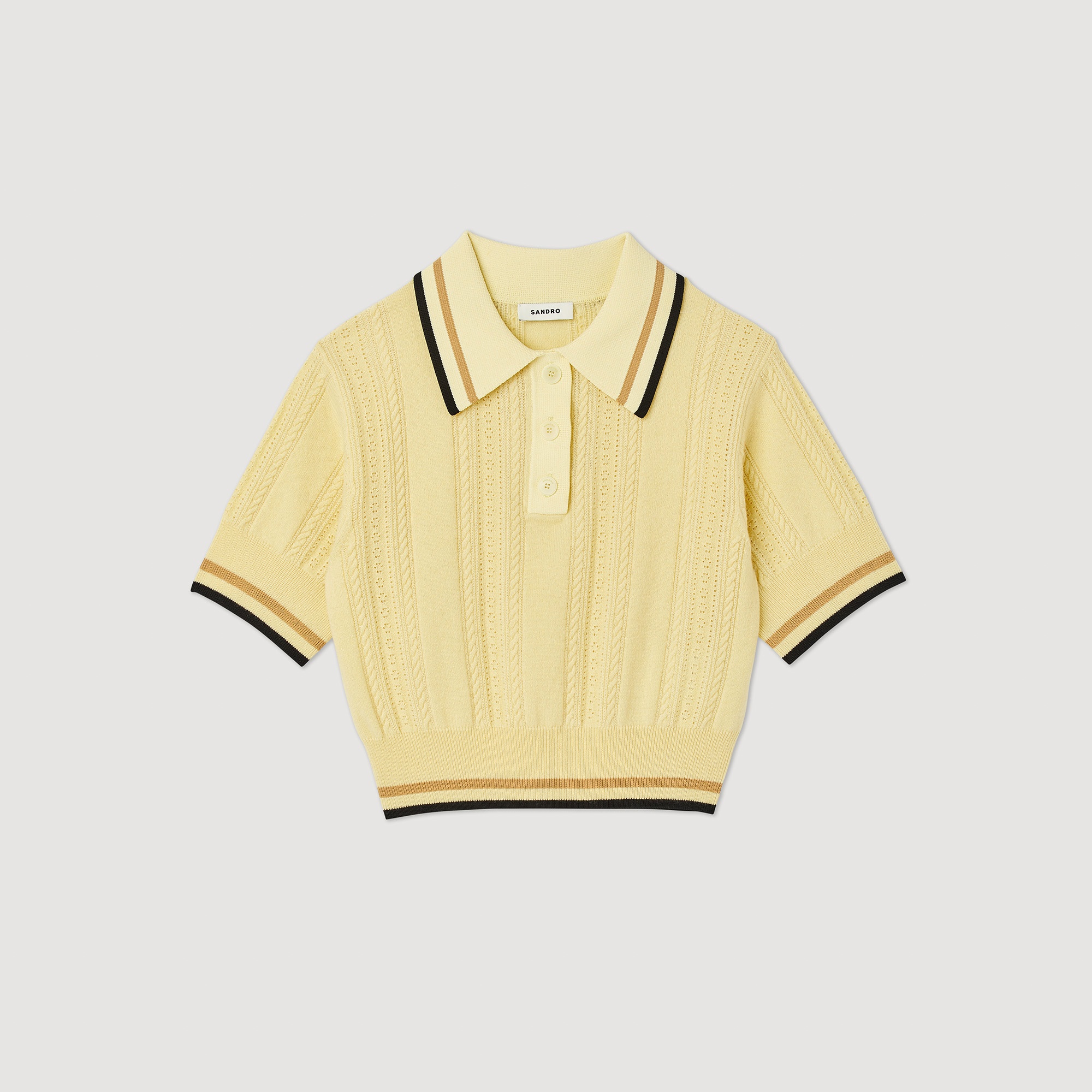 Knitted polo sweater - 1