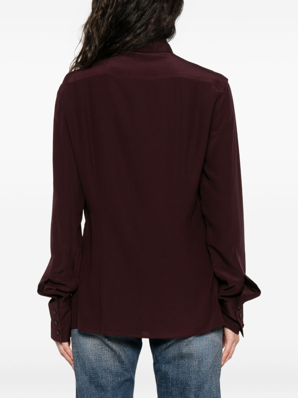 bow-tie silk shirt - 4