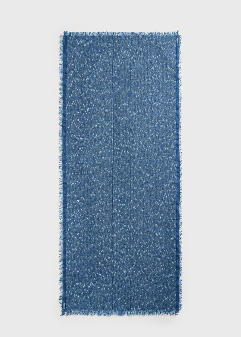 Bouclé sarong azure/white - 1