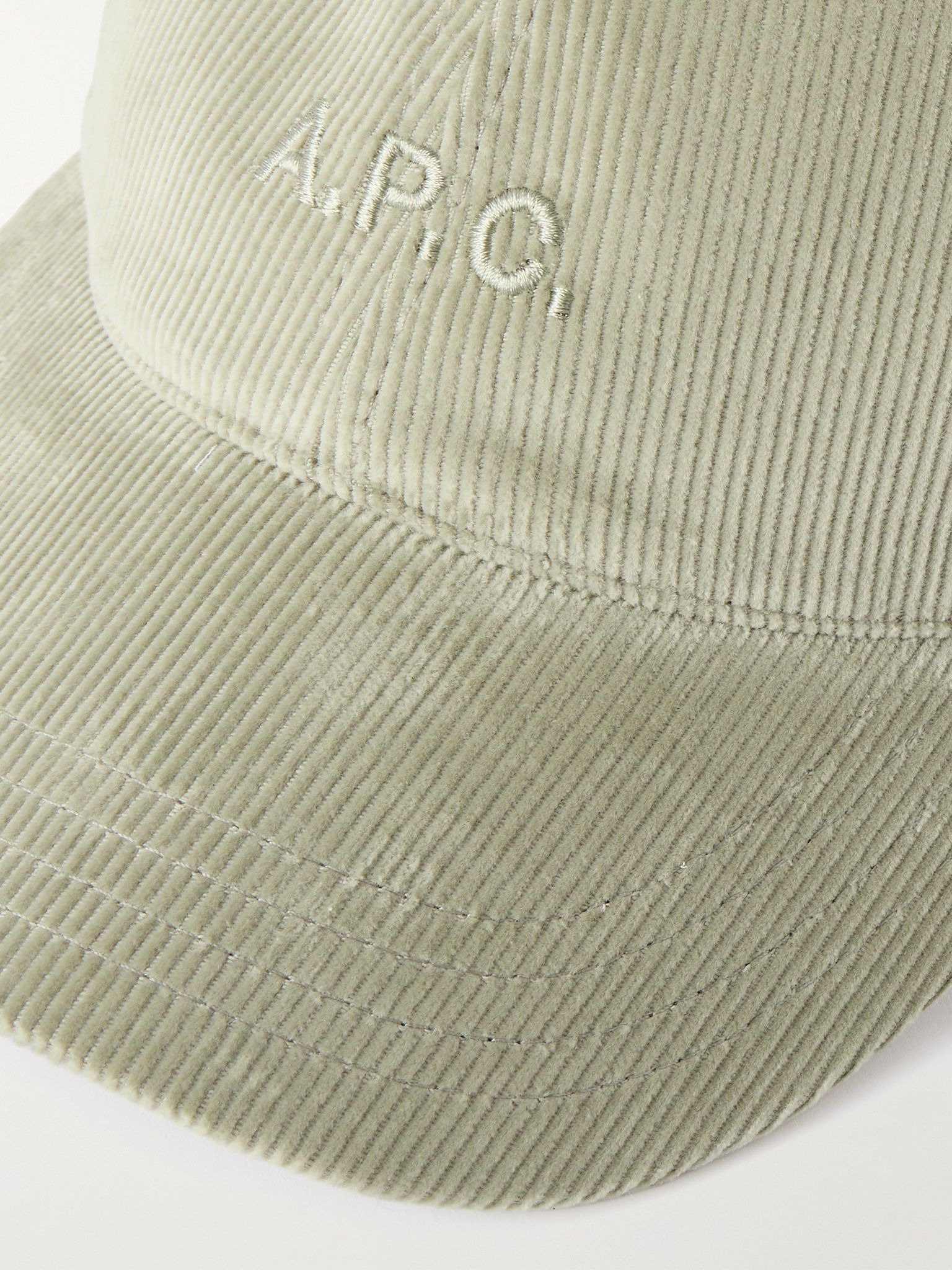 Charlie Logo-Embroidered Wool-Blend Corduroy Baseball Cap Beige - 4
