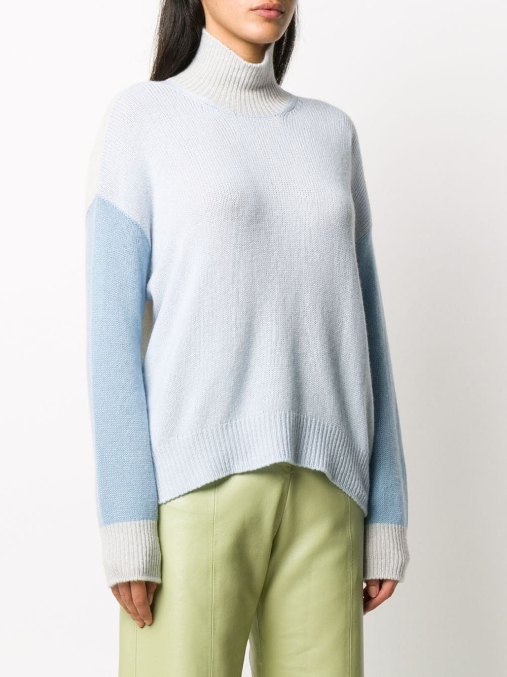 colour-block turtleneck jumper - 3