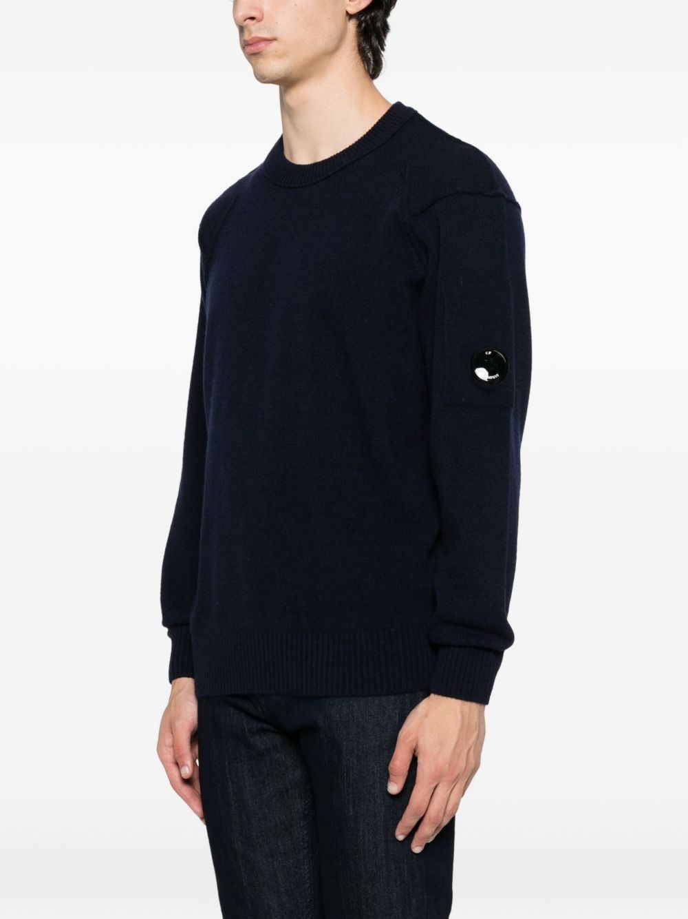 lens-detail crew-neck sweater - 3