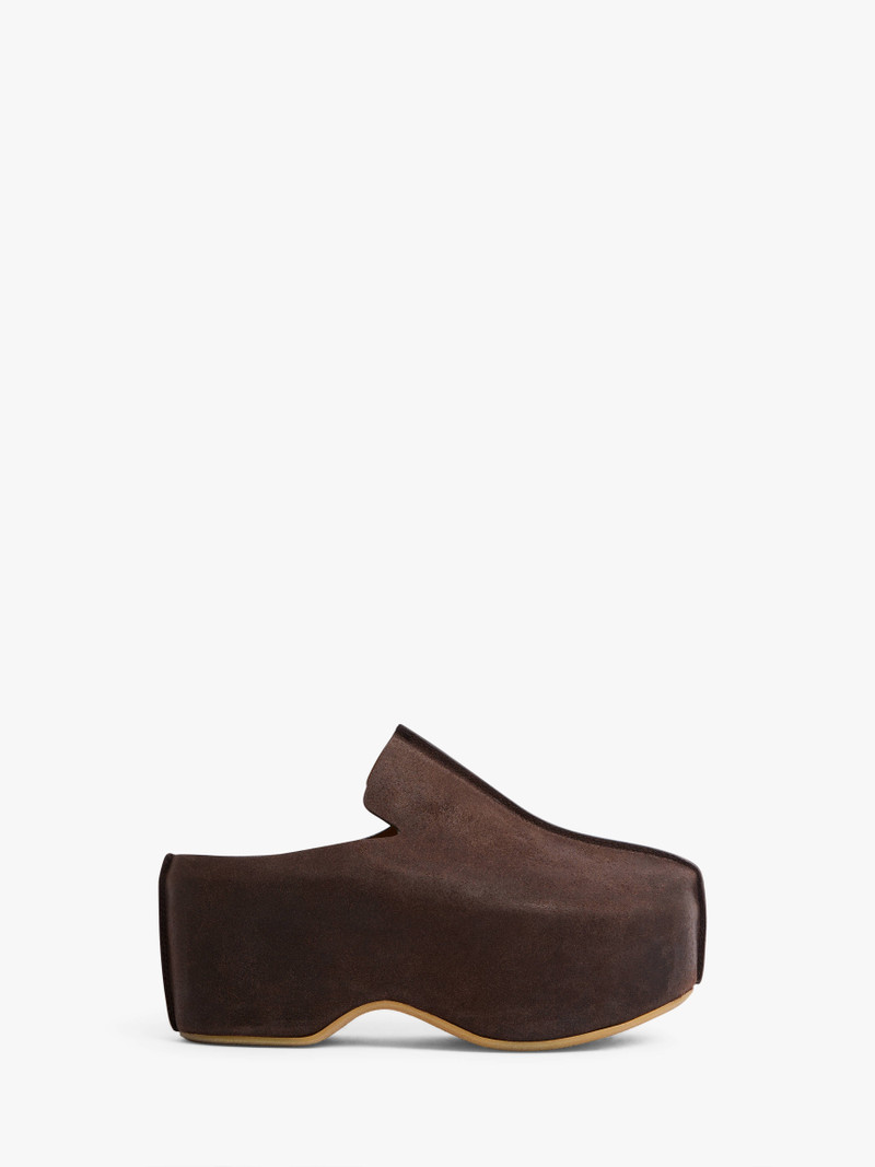 PLATFORM CLOG - HEELED SUEDE MULES - 1