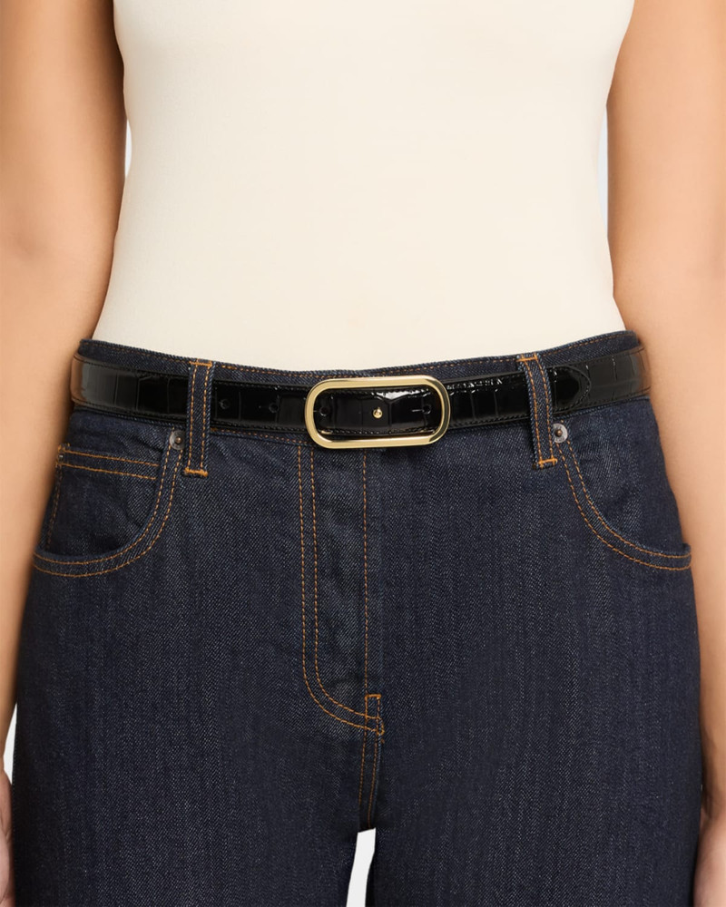 VERONICA BEARD Loop Croc-Embossed Belt outlook