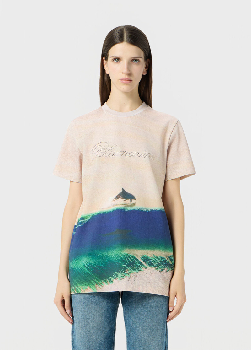 Blumarine PRINTED JERSEY T-SHIRT WITH EMBROIDERY outlook