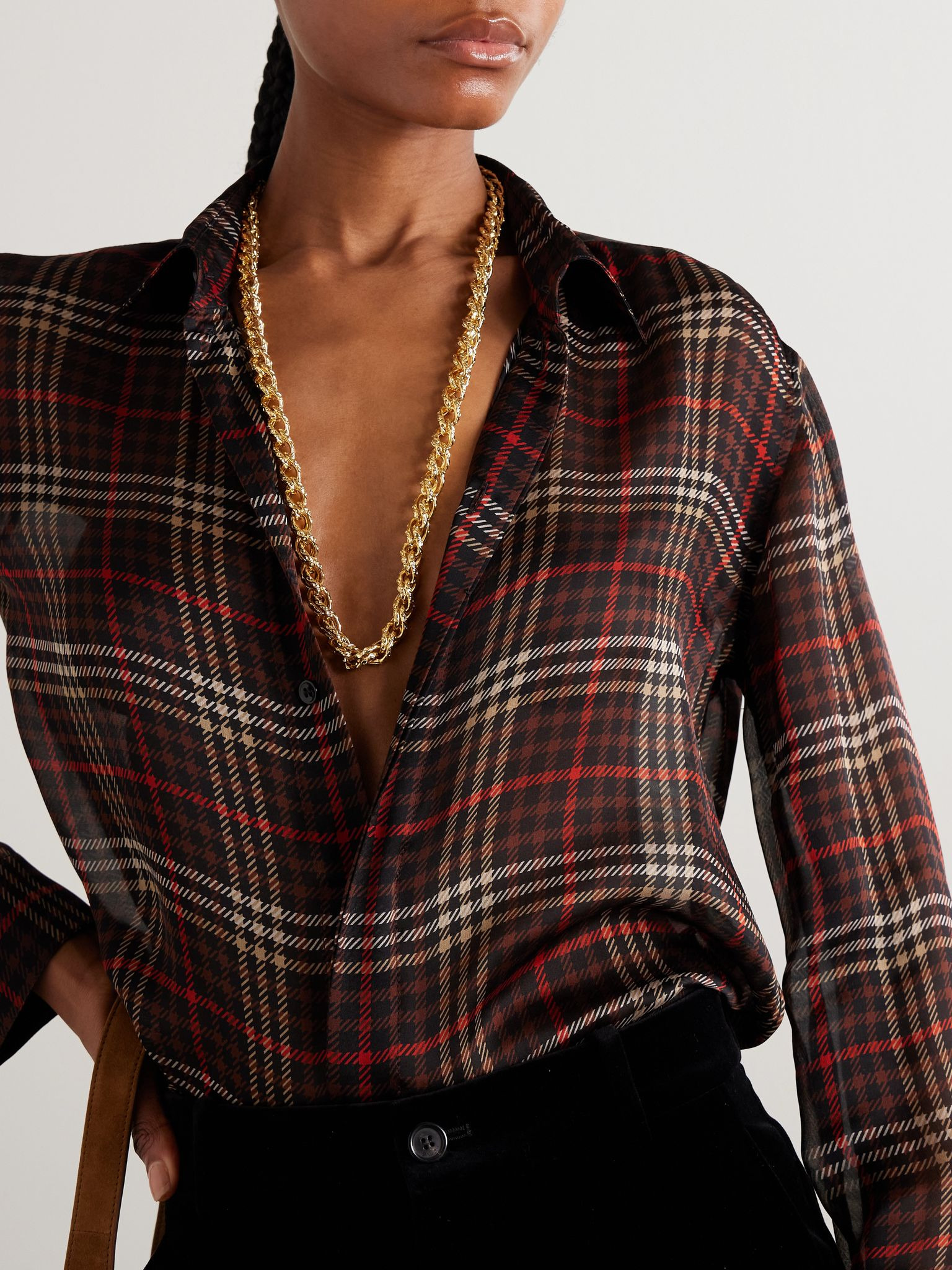 Hammered gold-tone necklace Gold - 2
