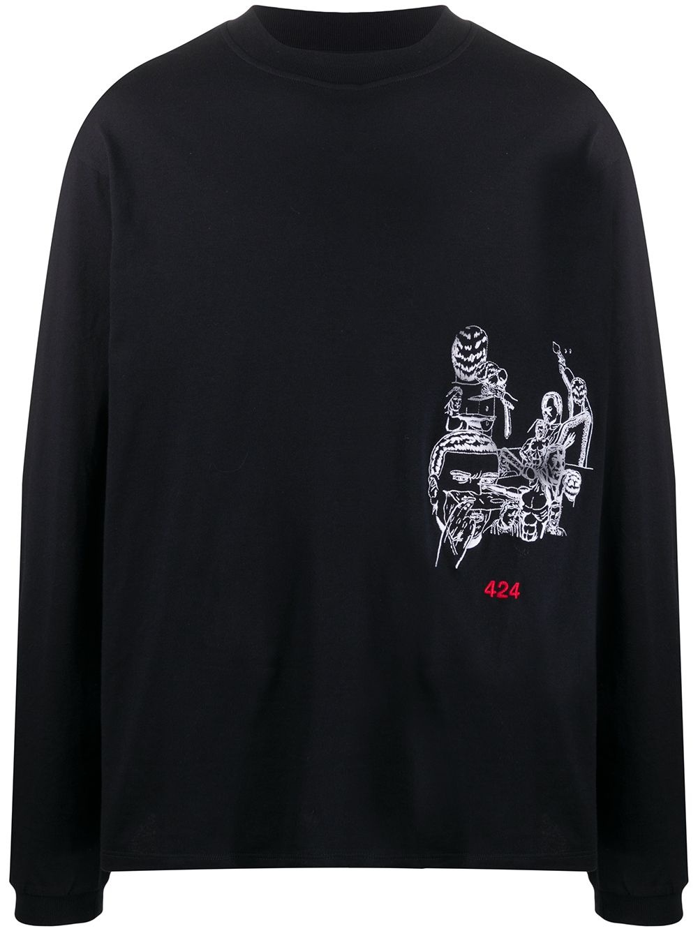 embroidered long-sleeve sweatshirt - 1