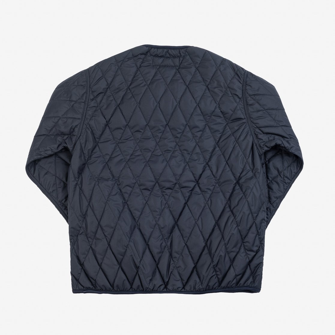 IHJ-118-BLK Collarless Lightweight Quilted Jacket - Black - 5