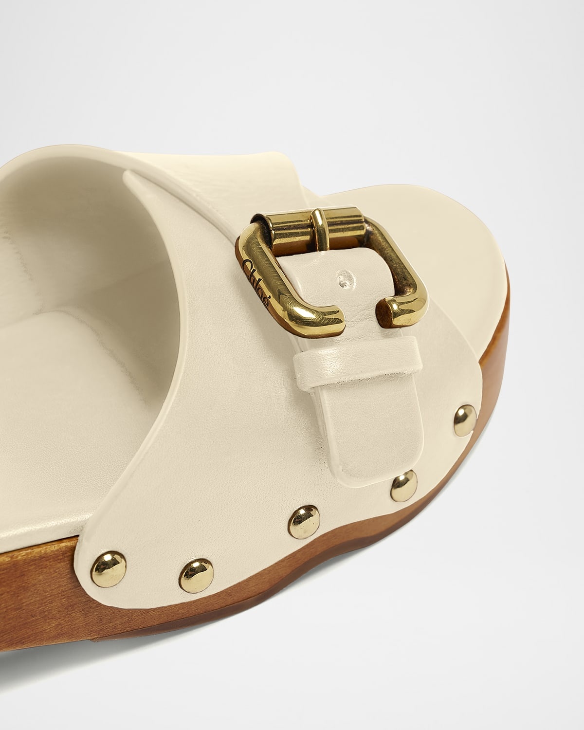 Jeannette Leather Buckle Clog Sandals - 7
