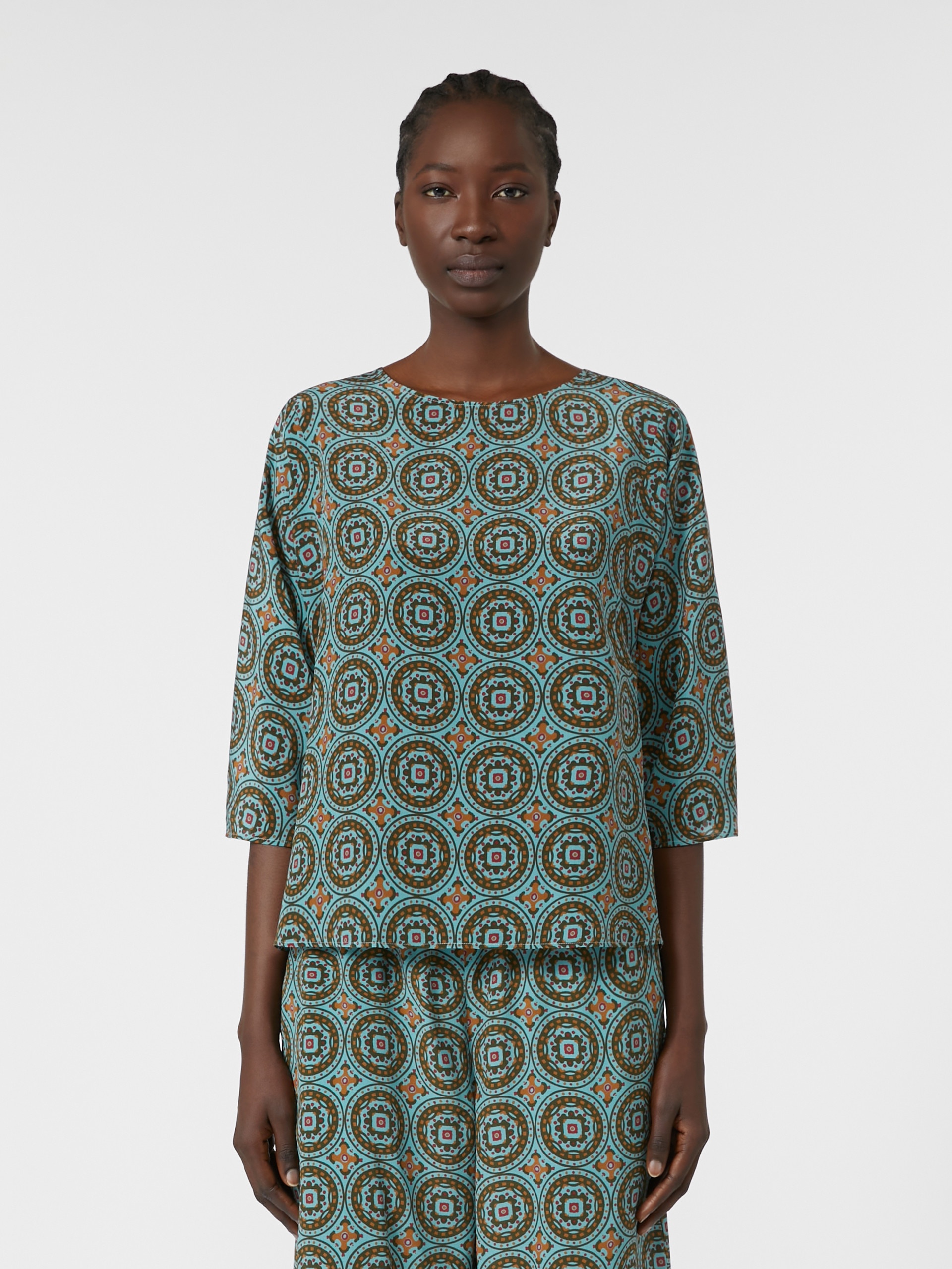 ADONE Crepe de chine crew-neck blouse - 3
