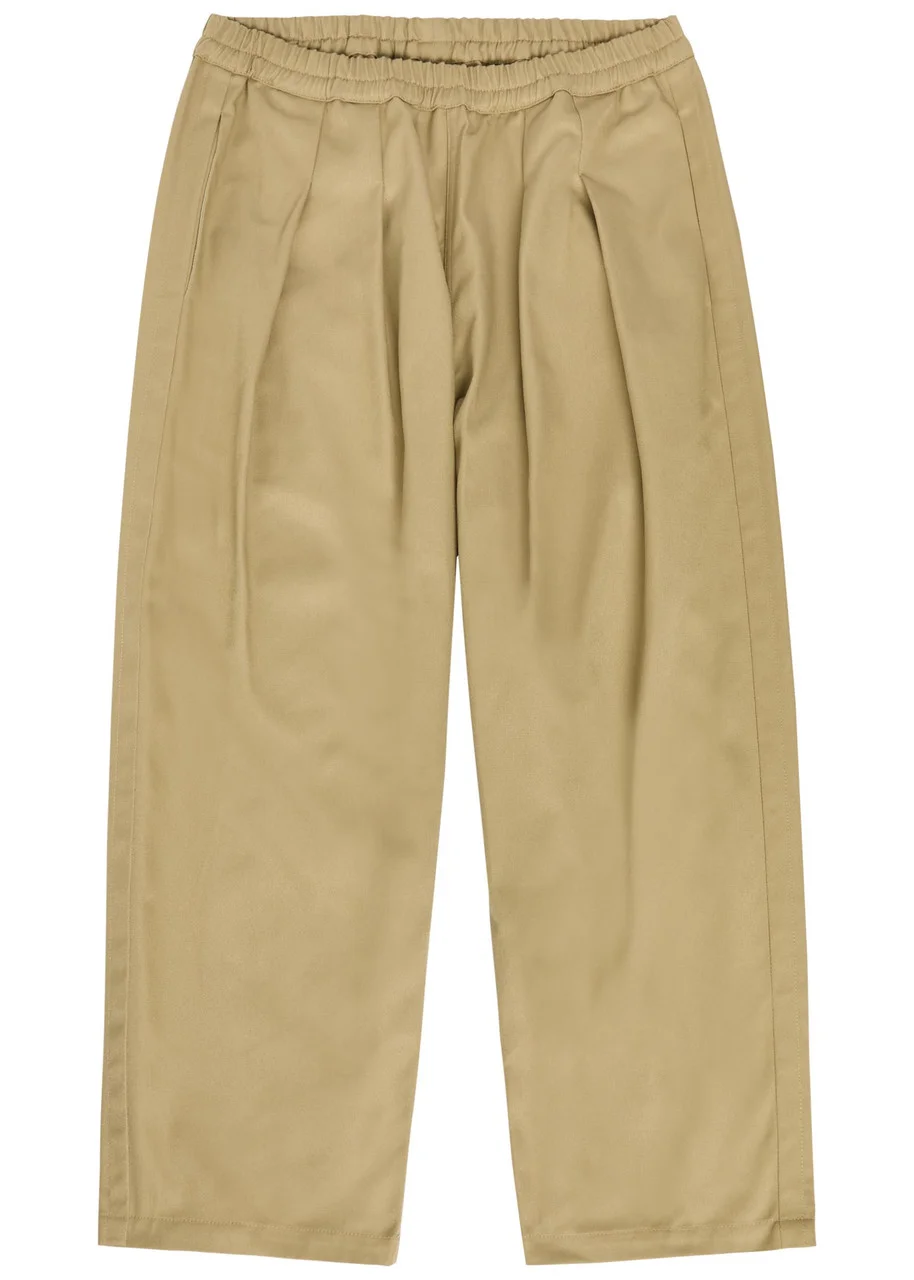 Maison Margiela Pleated Wide-leg Twill Cropped Trousers - 1