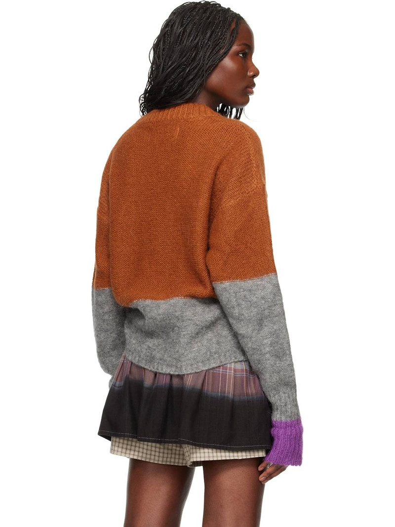 Orange Mohair Skull Intarsia Sweater 3