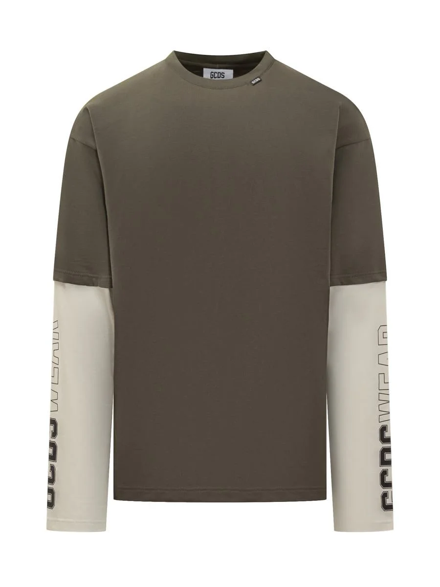 Gcds Gcds T-Shirt With Contrast Sleeves - 1