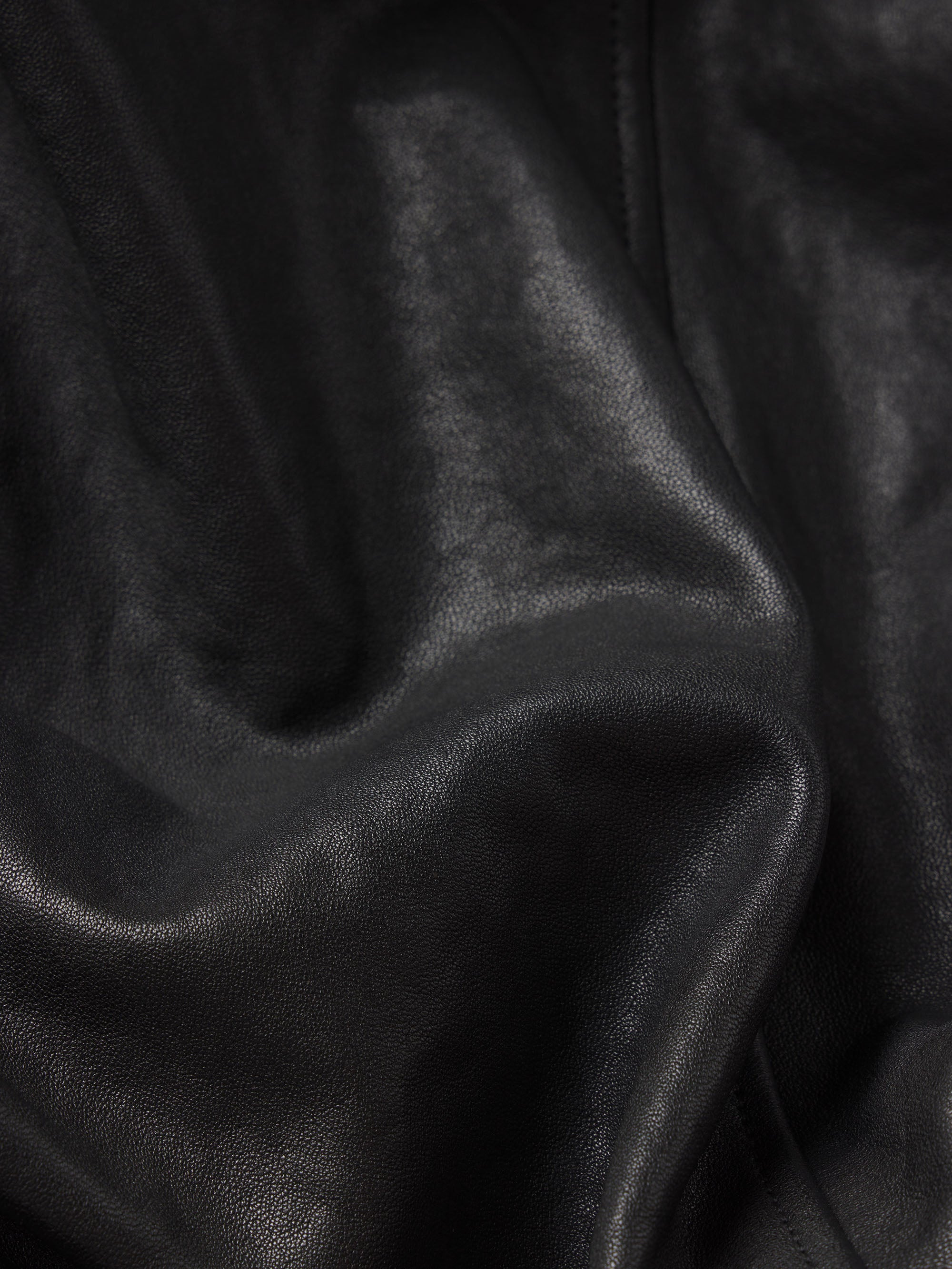 The Leather Harrington Jacket in Black - 7