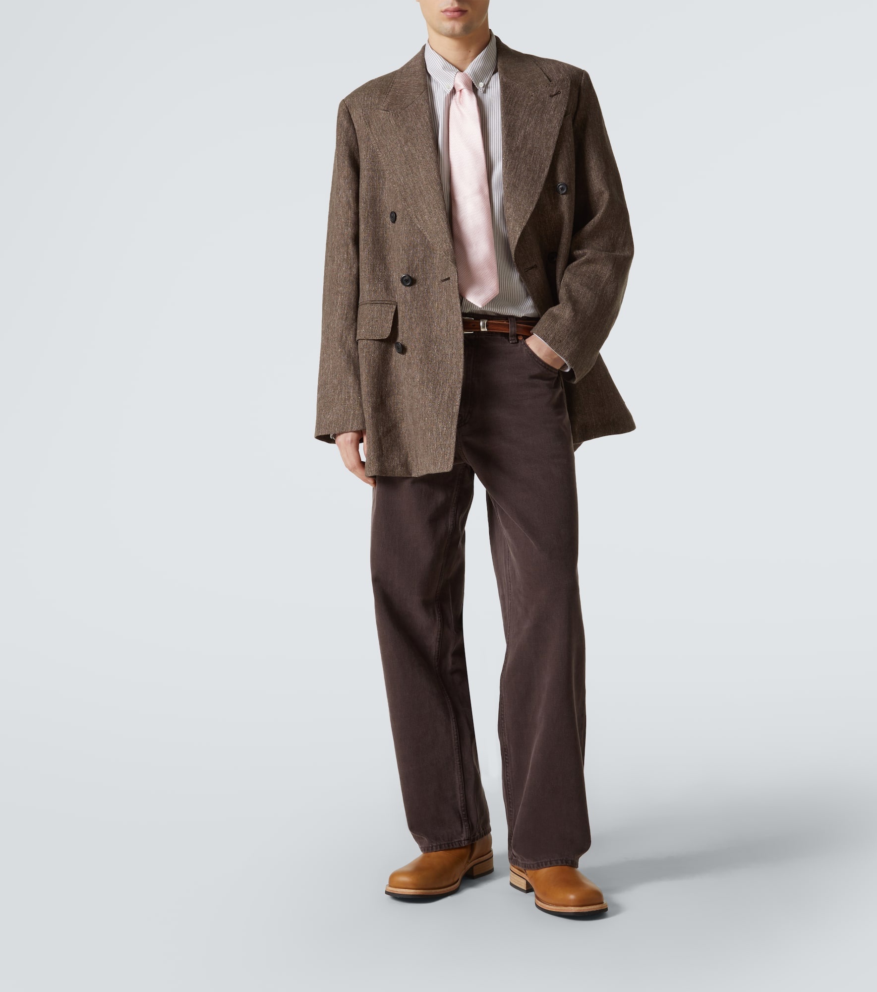 Sharp DB linen and cotton blazer - 2