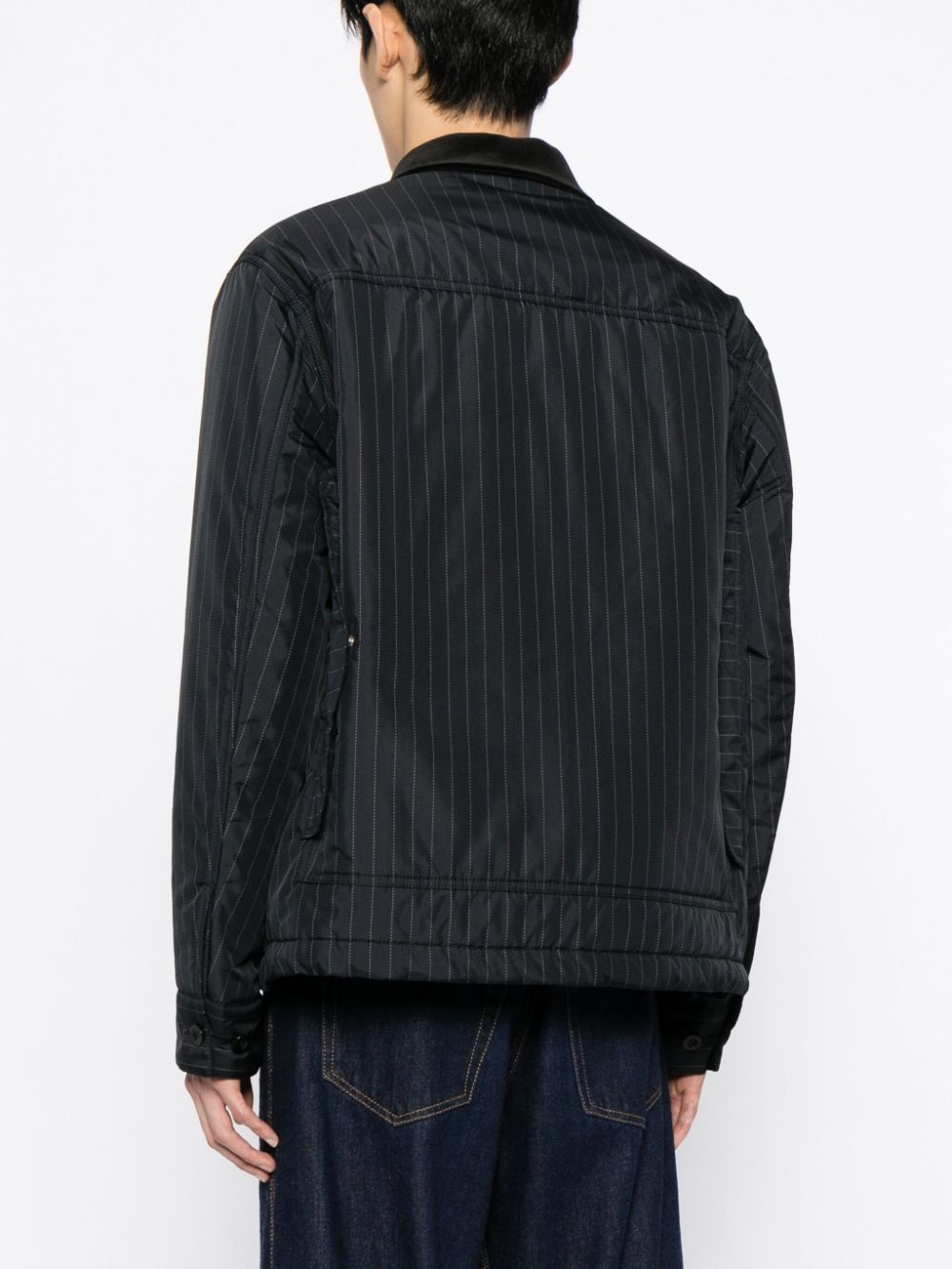 pinstripe cotton shirk jacket - 4