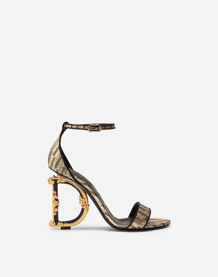 Jacquard sandals with baroque DG heel - 1