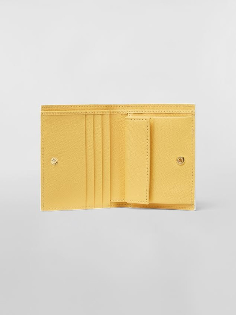 Marni SAFFIANO LEATHER BI-FOLD MONO-COLOURED WALLET YELLOW outlook
