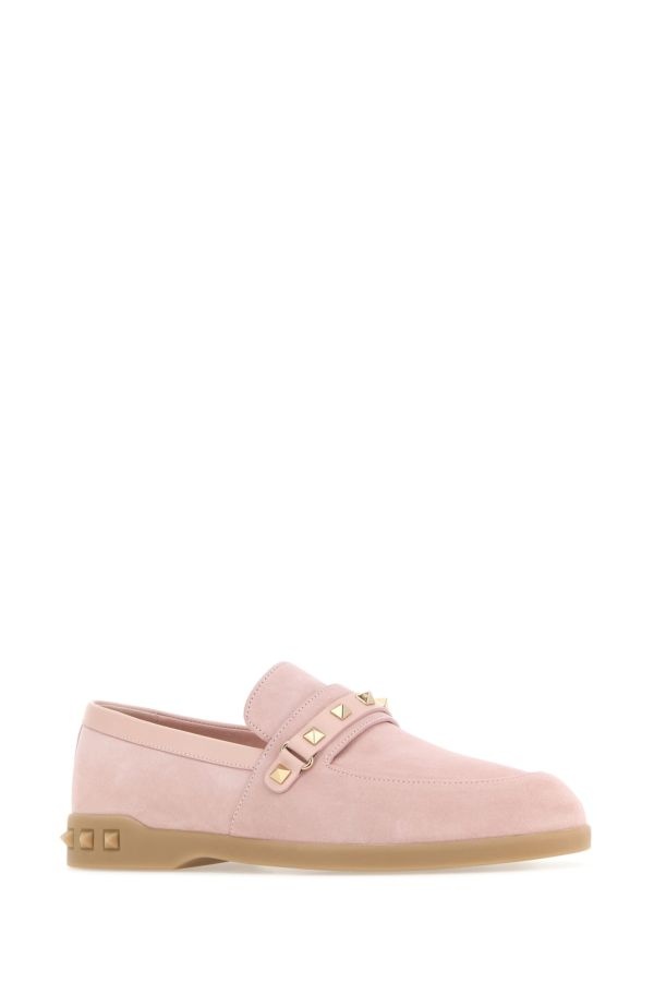 Pastel pink suede loafers - 2