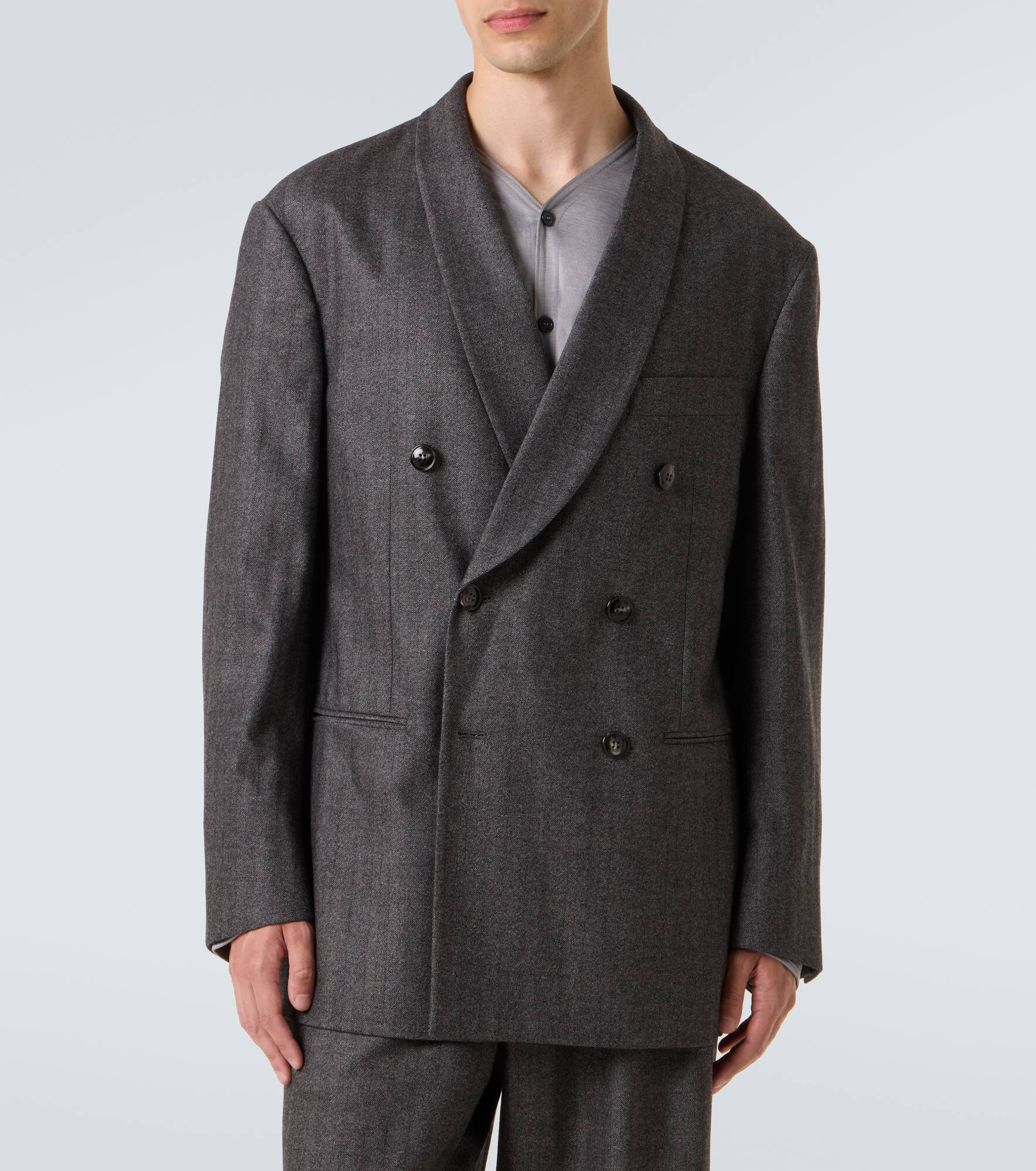 Chevron wool and cashmere-blend suit - 4