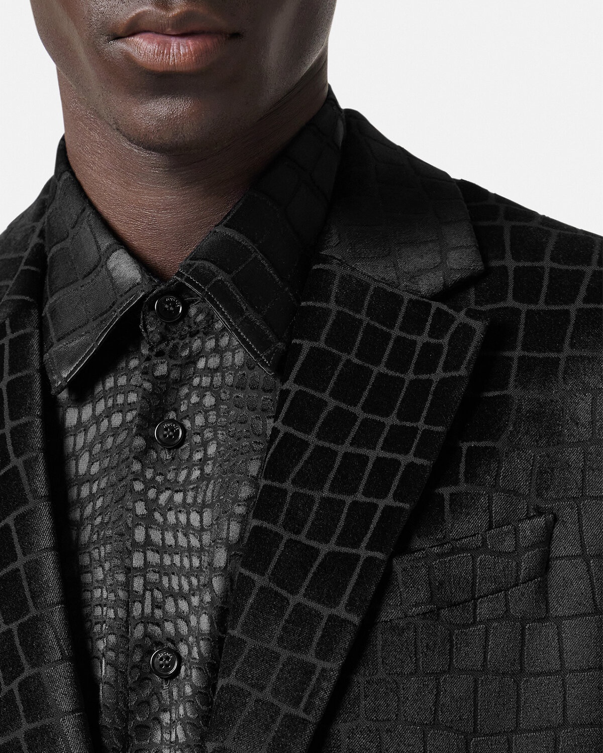 Velvet Devoré Single-Breasted Blazer - 5