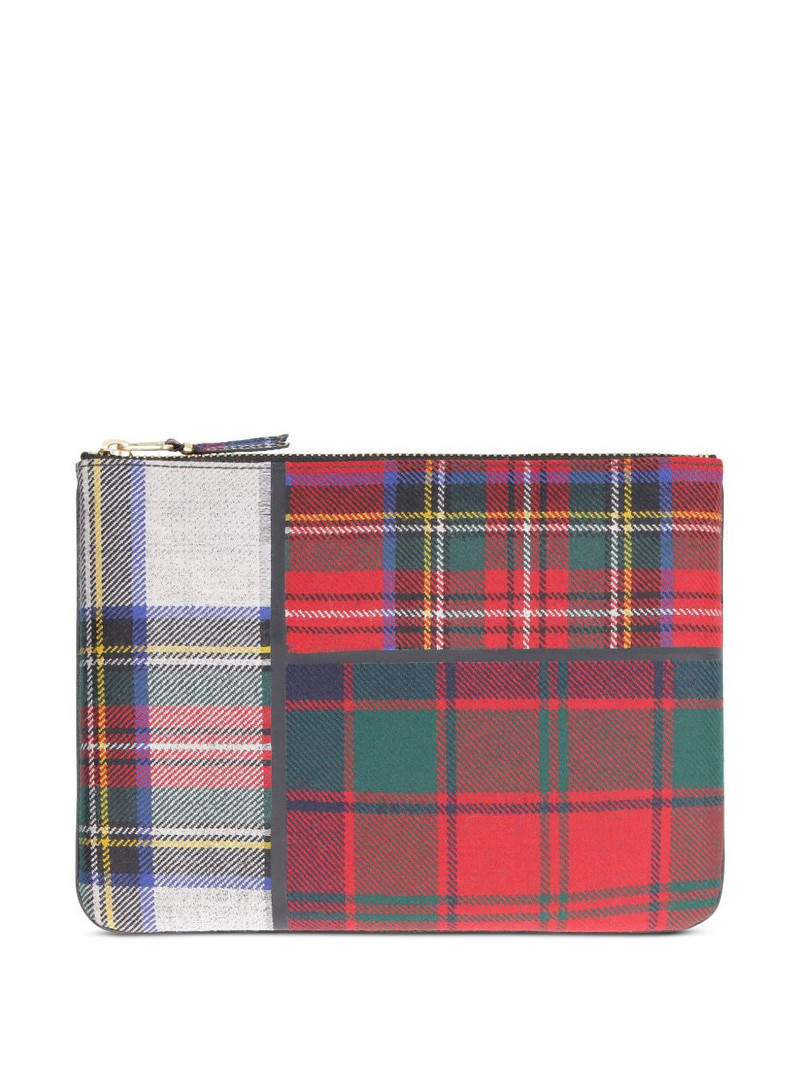 tartan-patchwork clutch 1