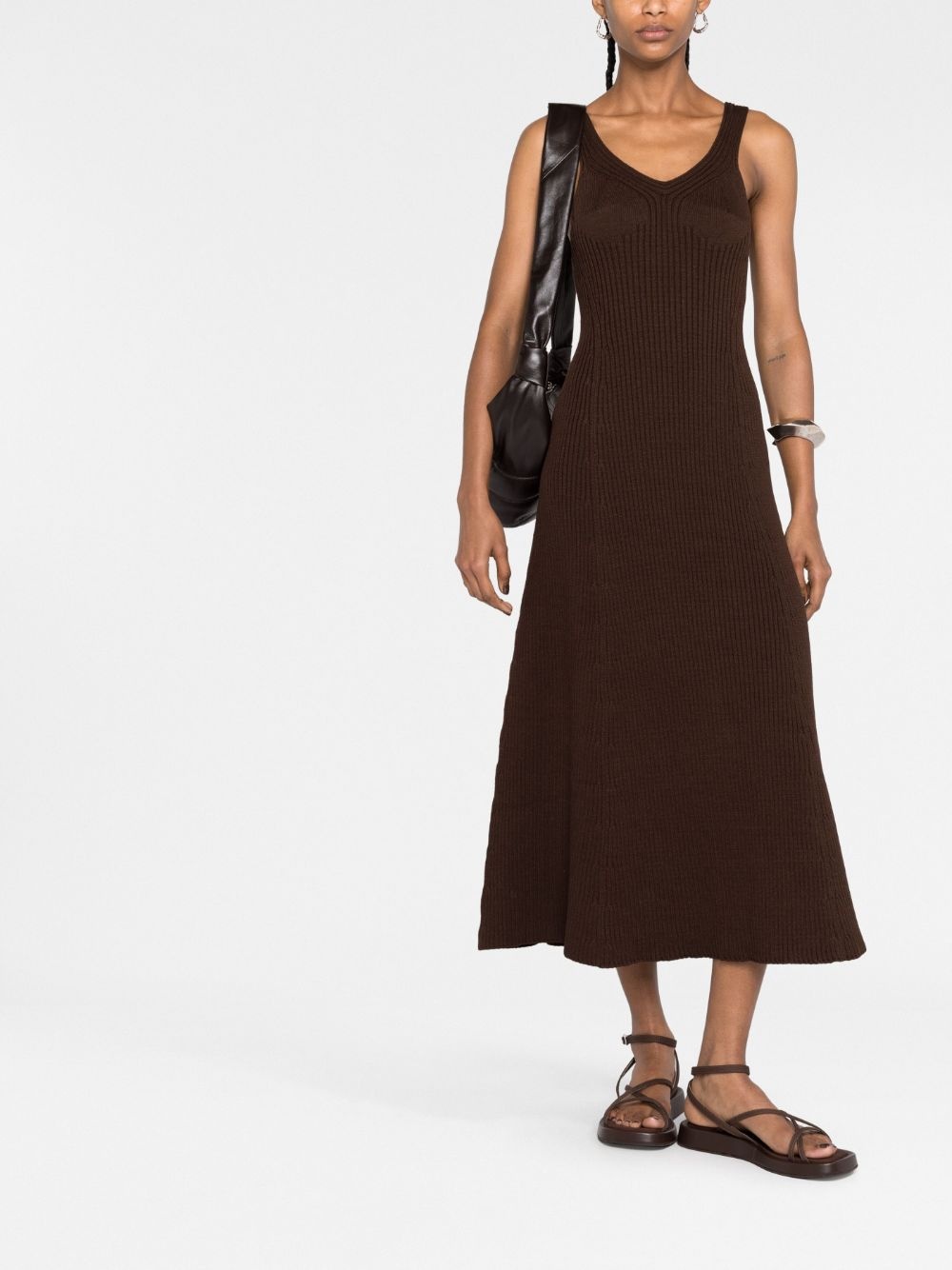 ribbed-knit midi dress - 2