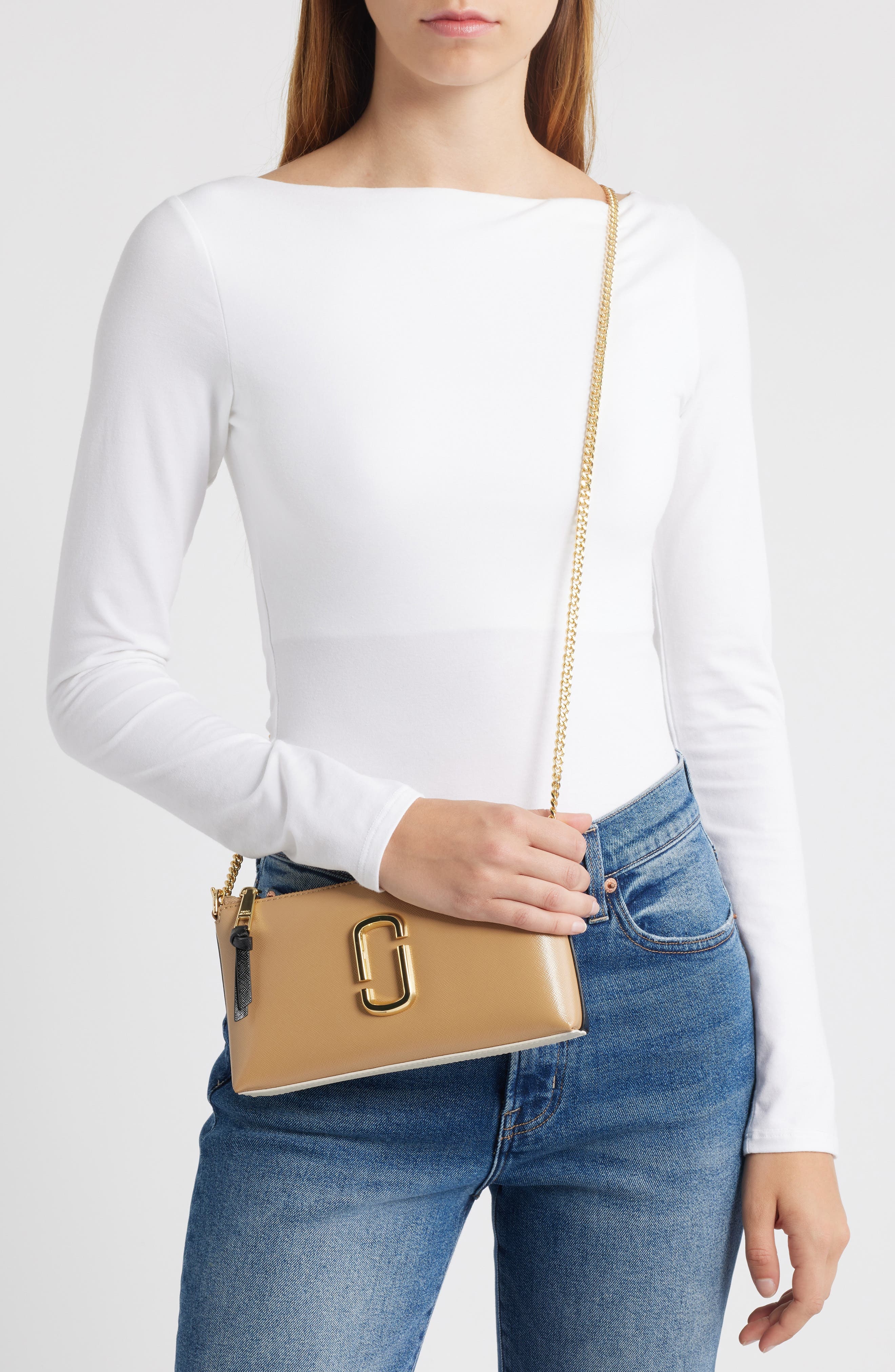 Marc Jacobs The Pochette Colorblock Top Handle Bag in Camel Multi at Nordstrom - 3
