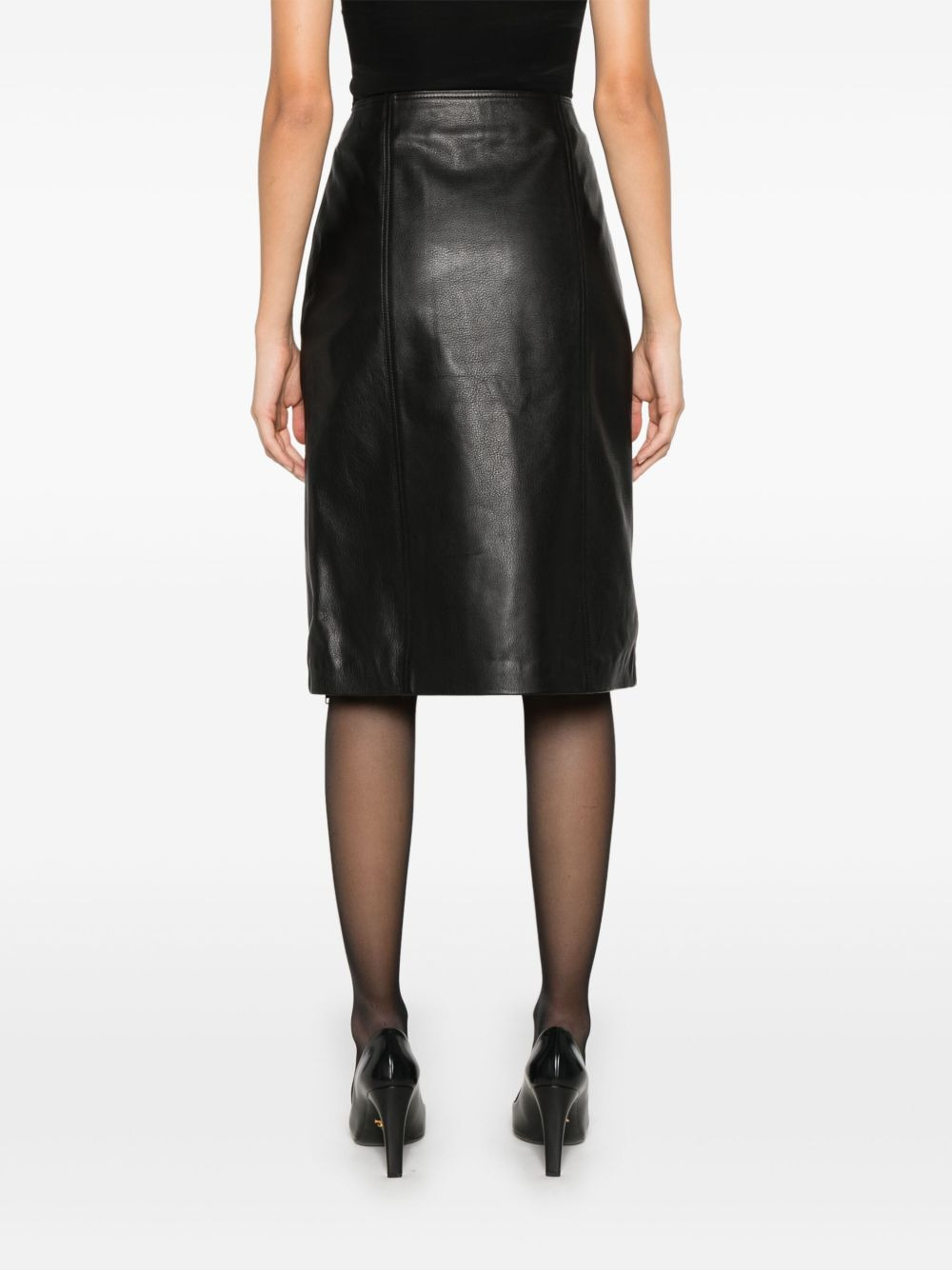 Rumi leather midi skirt - 4
